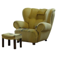 Vintage Iconic Large upholstered Lounge / Easy Chair From Denmark 1930’s