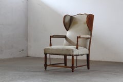 Sillón Vintage "Earflap" Dover Wingback Oak, Dinamarca, años 30