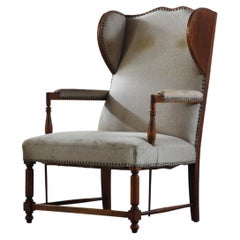 Sillón Vintage "Earflap" Dover Wingback Oak, Dinamarca, años 30