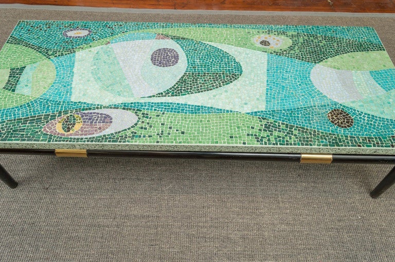 Mid-Century Modern Mosaic Coffee Table In Excellent Condition In San Francisco, CA