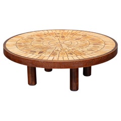 Roger Capron Round Ceramic Coffee Table, France