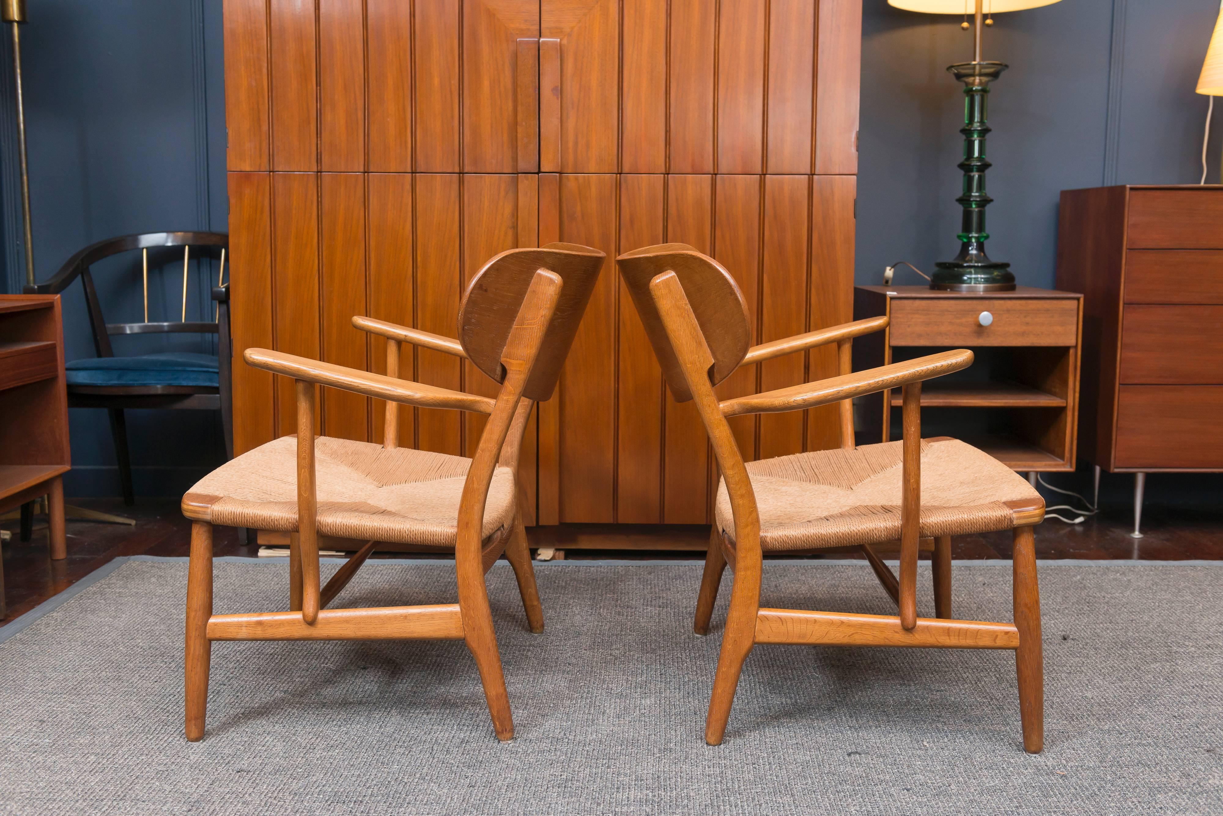 Danish Hans Wegner Easy Chairs, Model CH 22