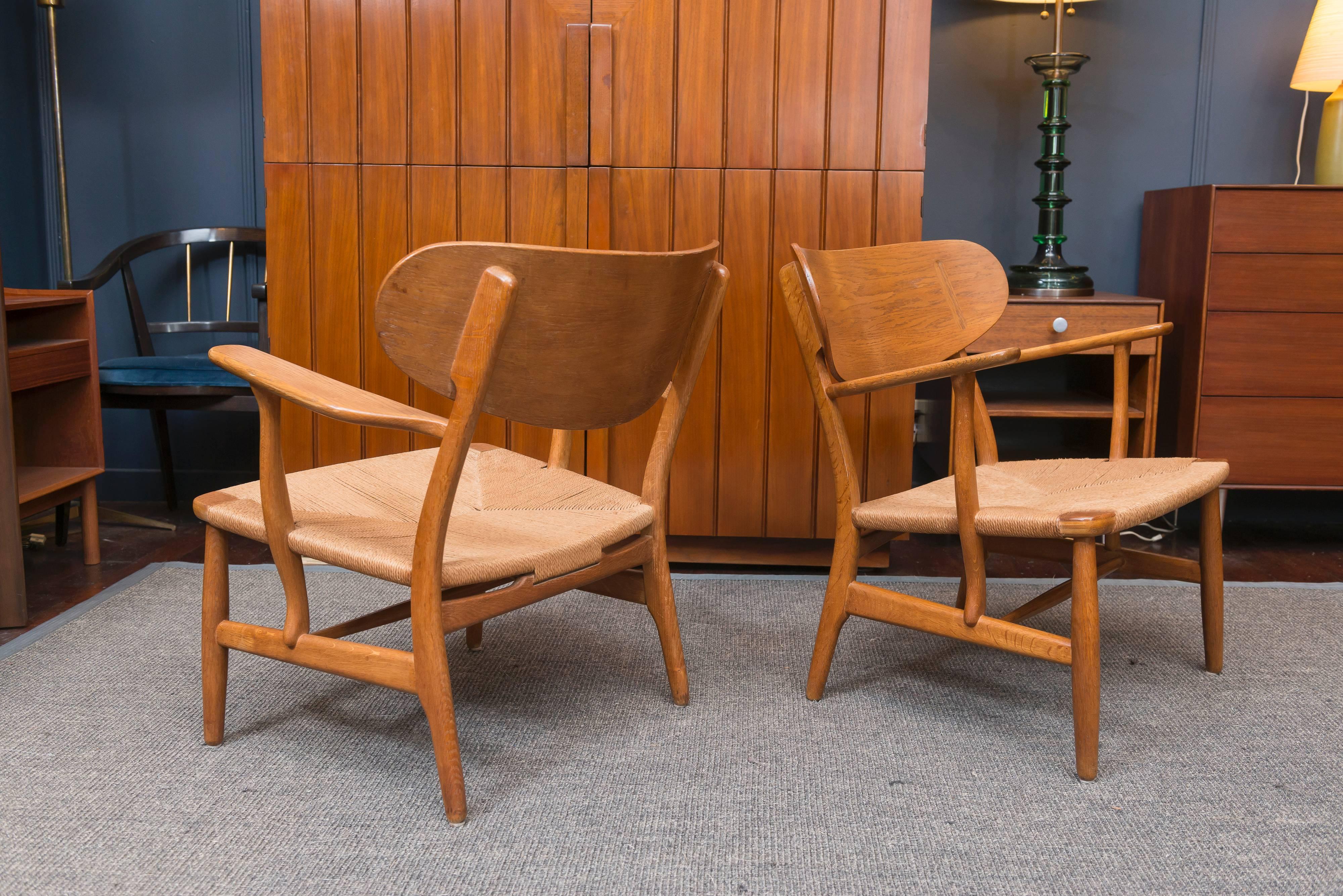 Hans Wegner Easy Chairs, Model CH 22 In Excellent Condition In San Francisco, CA