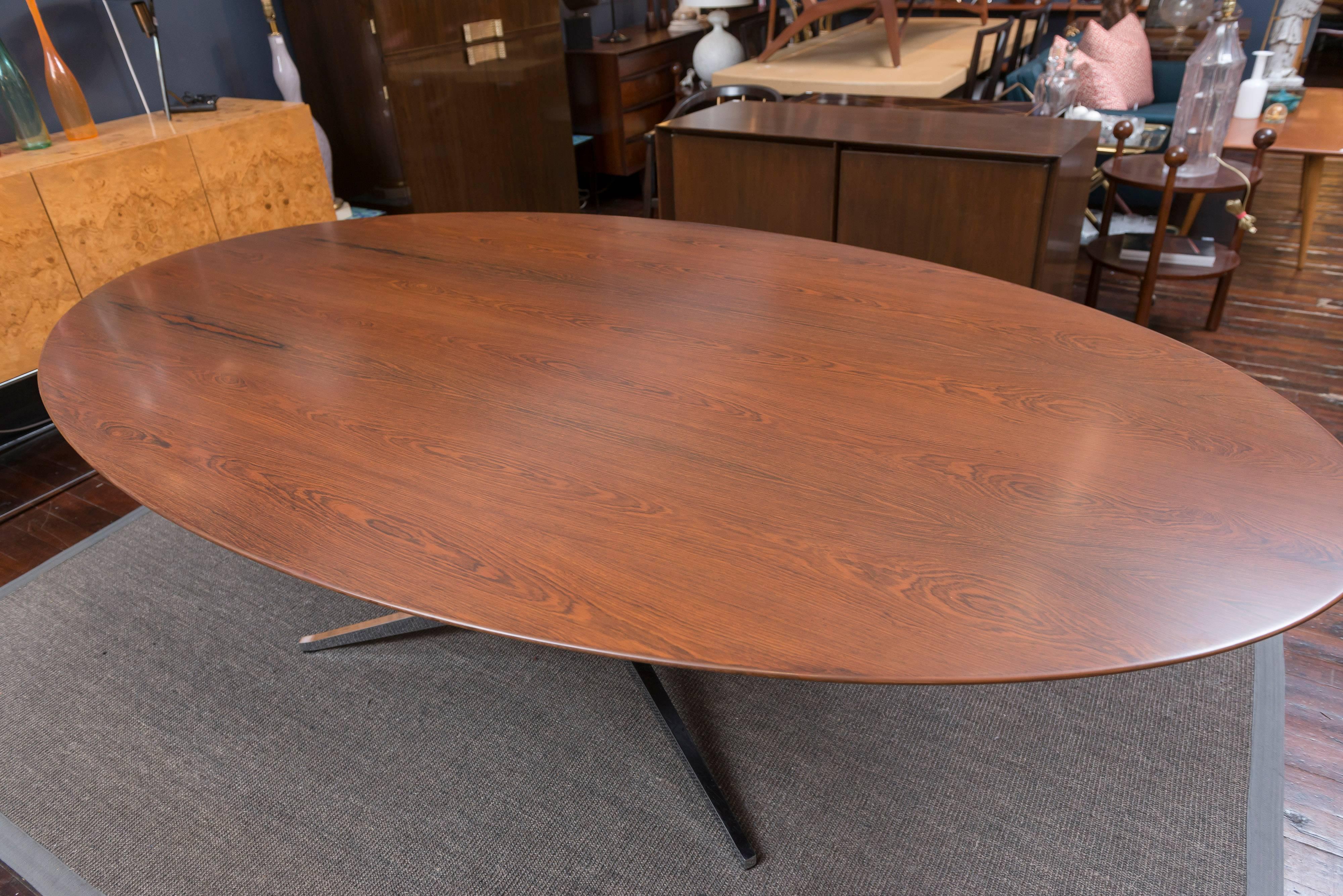 American Florence Knoll Rosewood Oval Dining Table