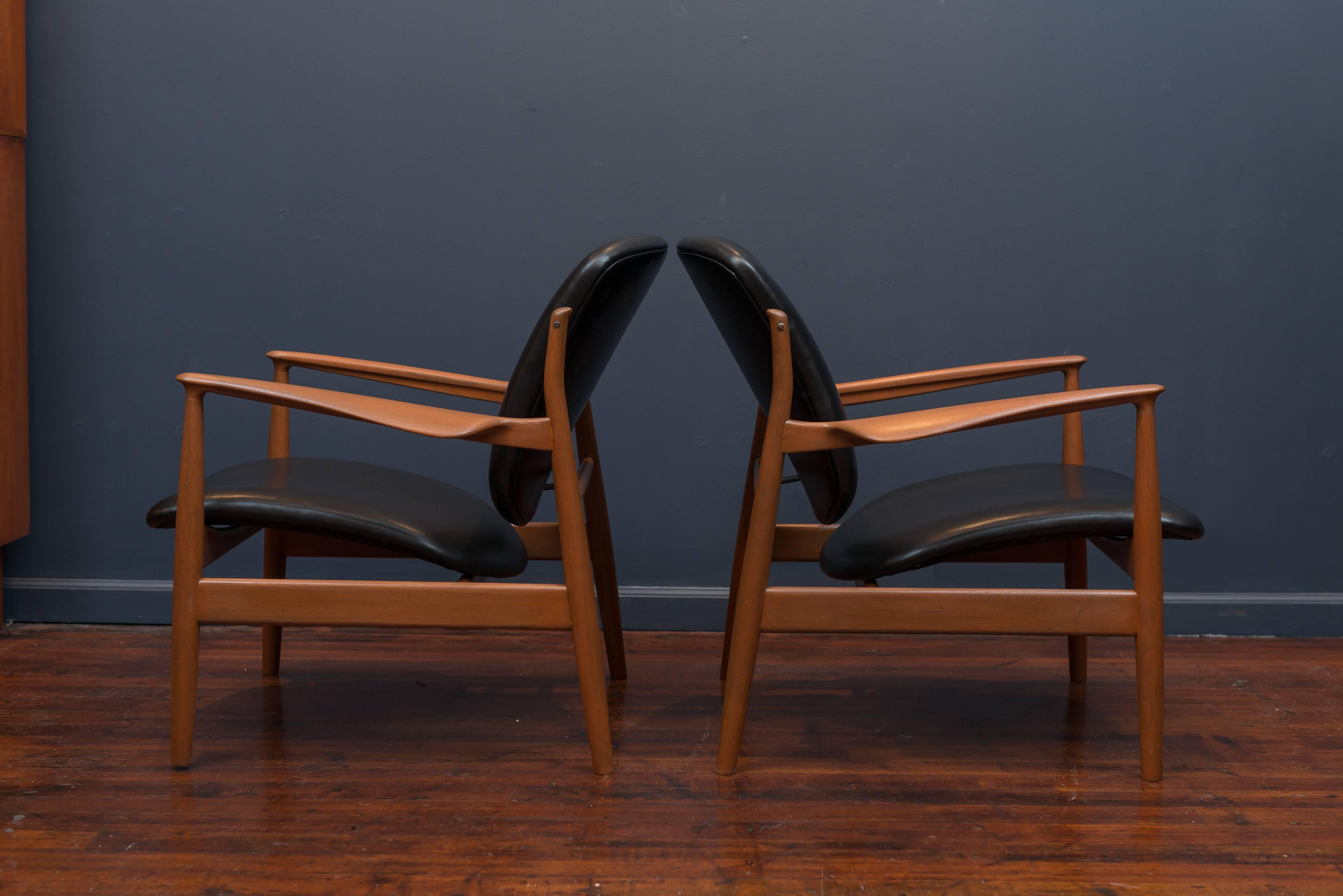 Danish Finn Juhl Lounge Chairs FD 136