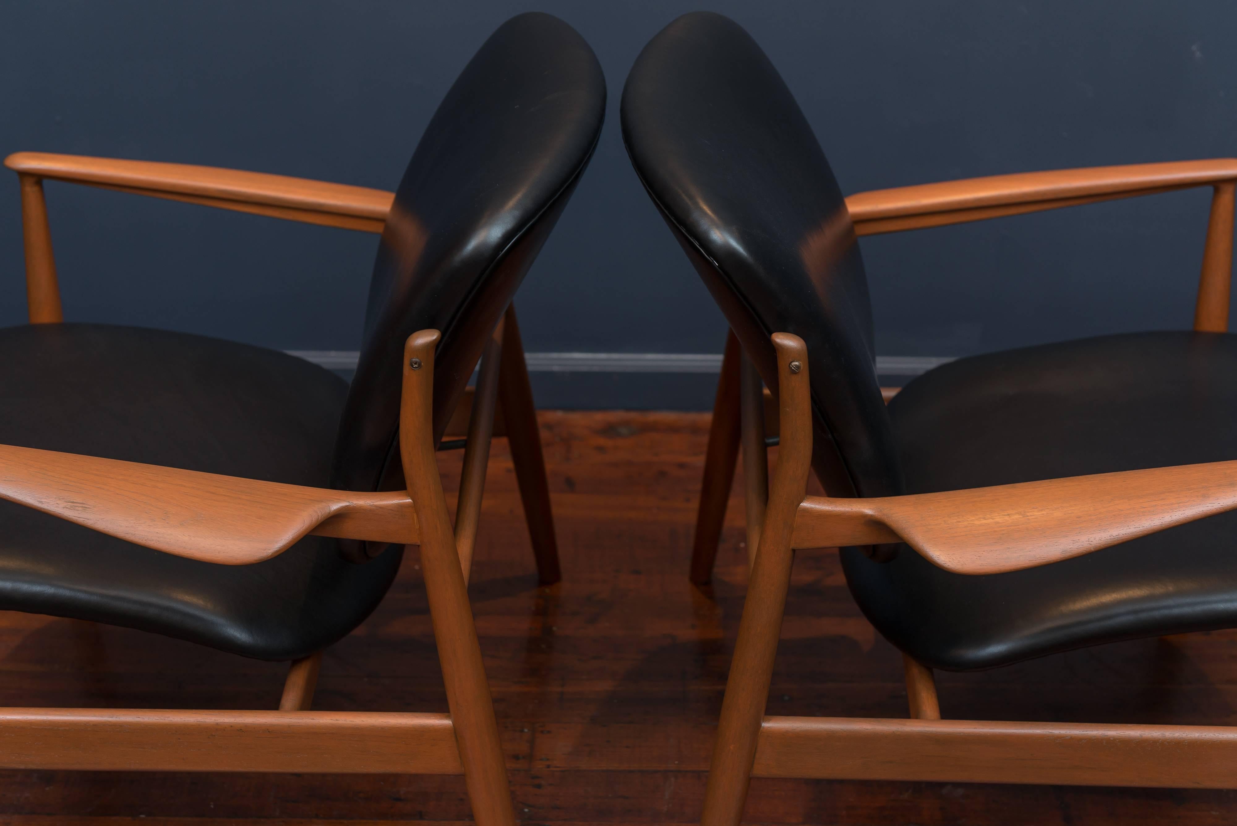 Finn Juhl Lounge Chairs FD 136 In Excellent Condition In San Francisco, CA