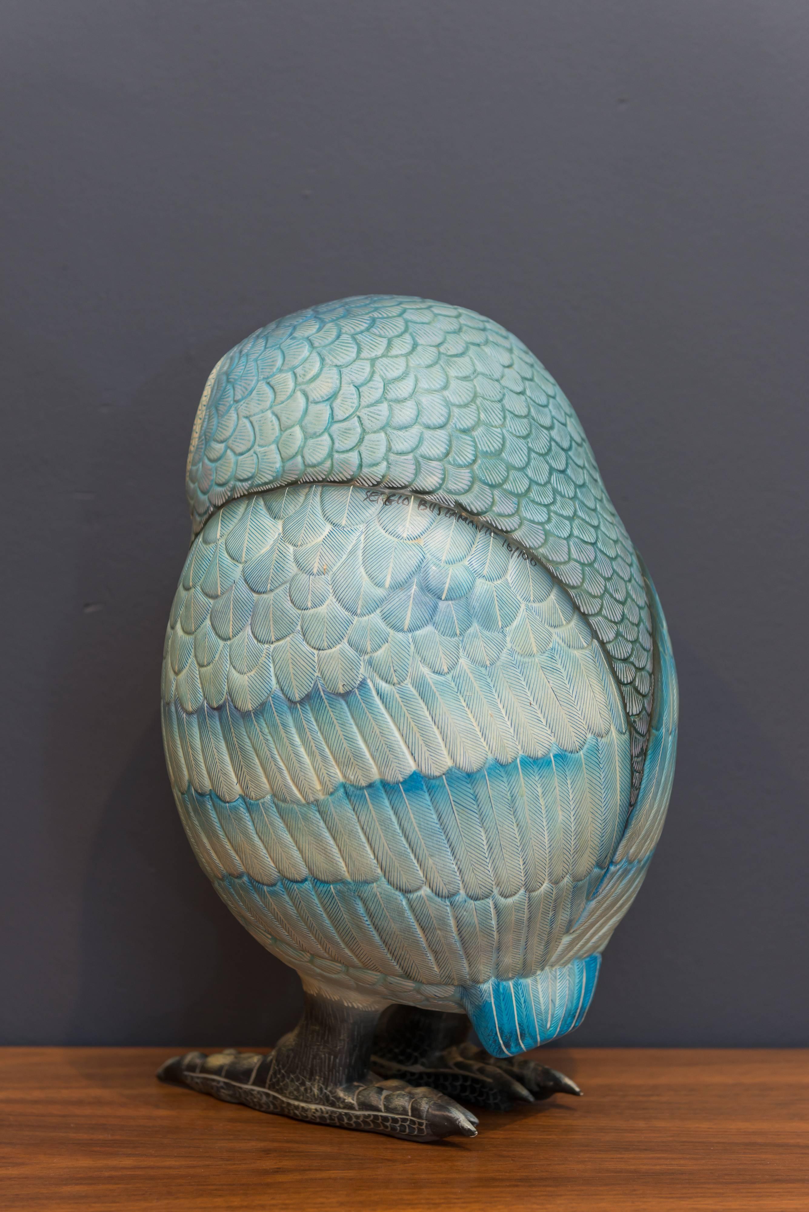 Mid-Century Modern Sergio Bustamante Ceramic Owl For Sale