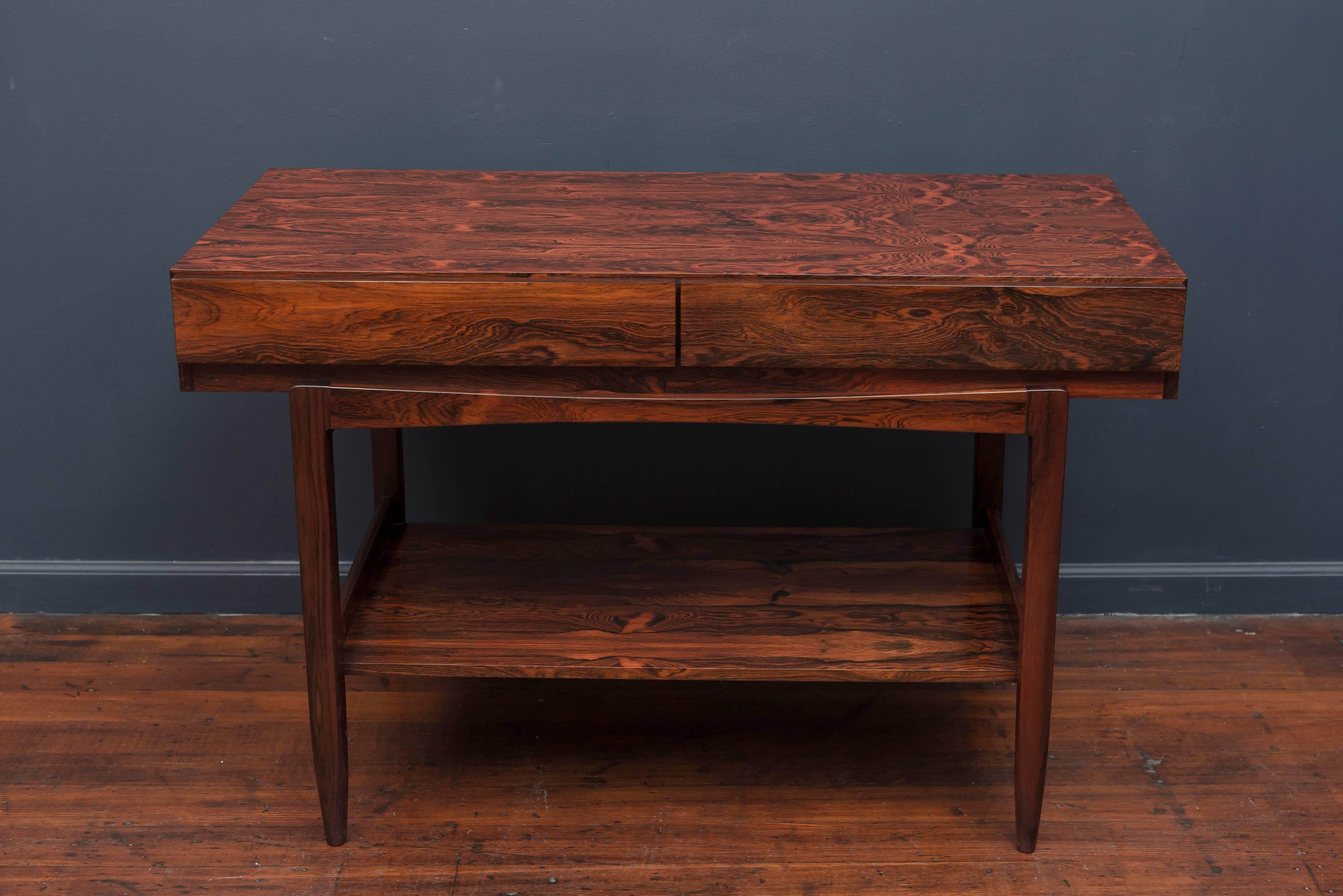 Danish rosewood console or server designed by Ib Kofod-Larsen for Faarup Møbelfabrik. Excellent original condition, labelled.