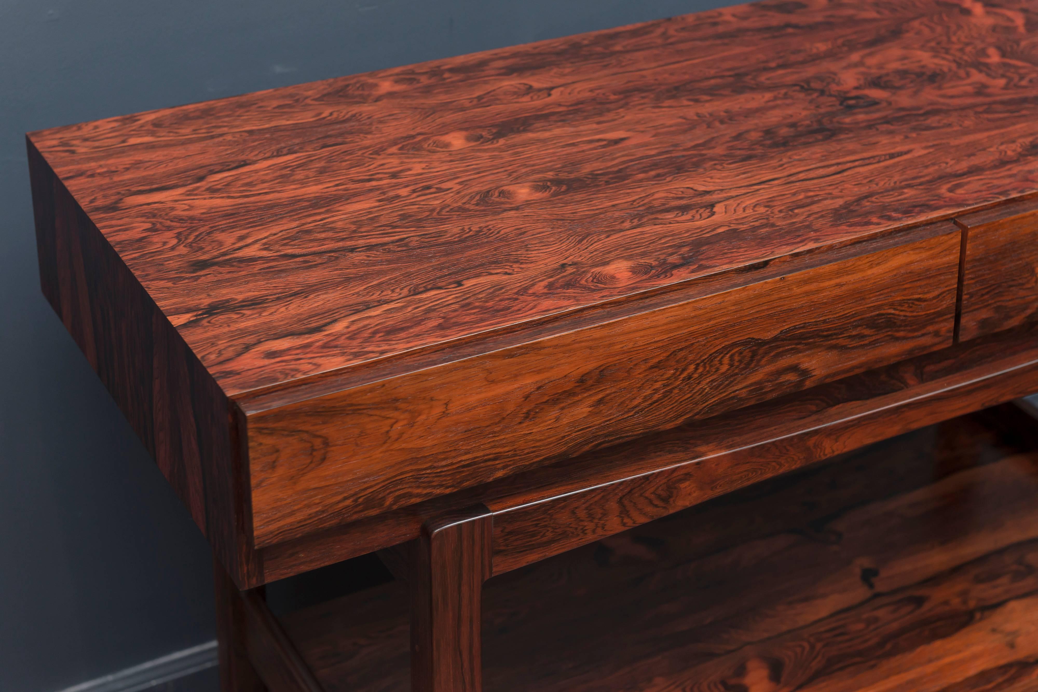 Danish Rosewood Console by Ib Kofod-Larsen In Excellent Condition In San Francisco, CA