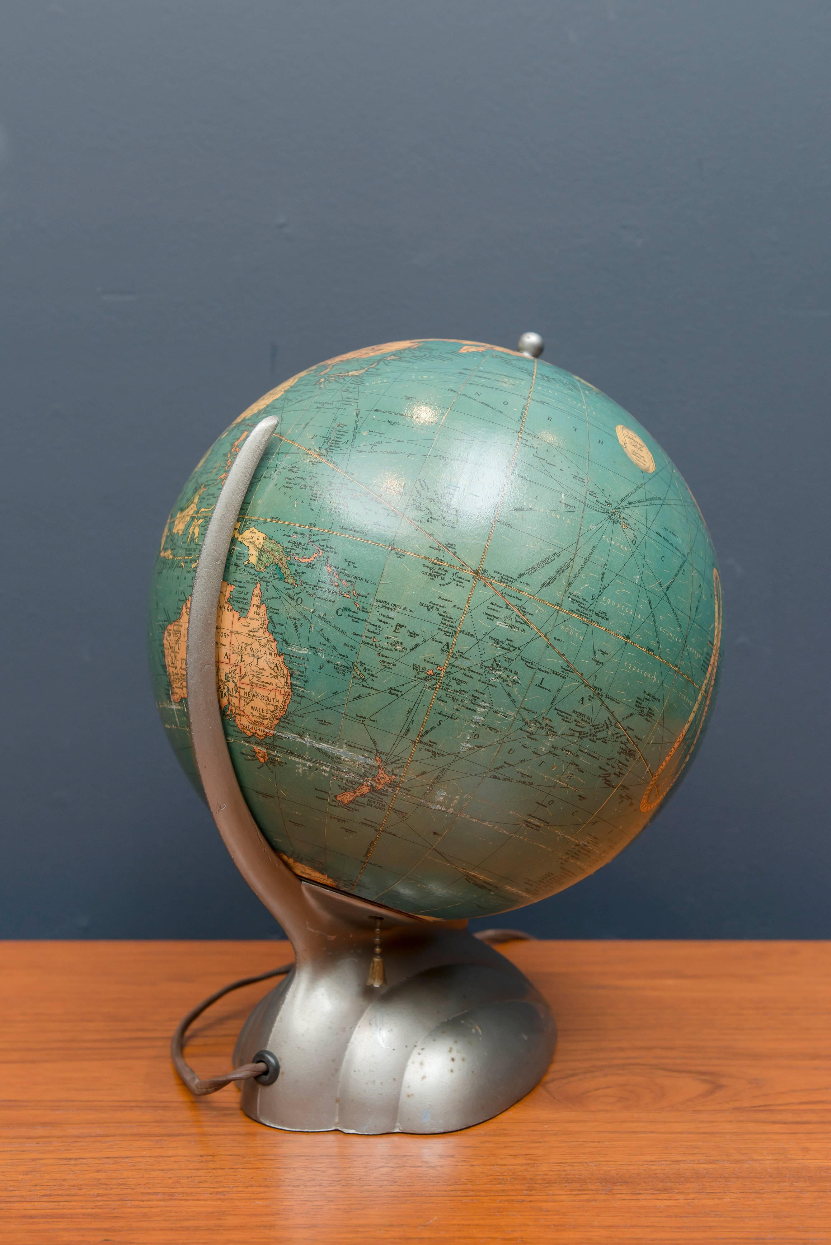 American Art Deco Desk Globe