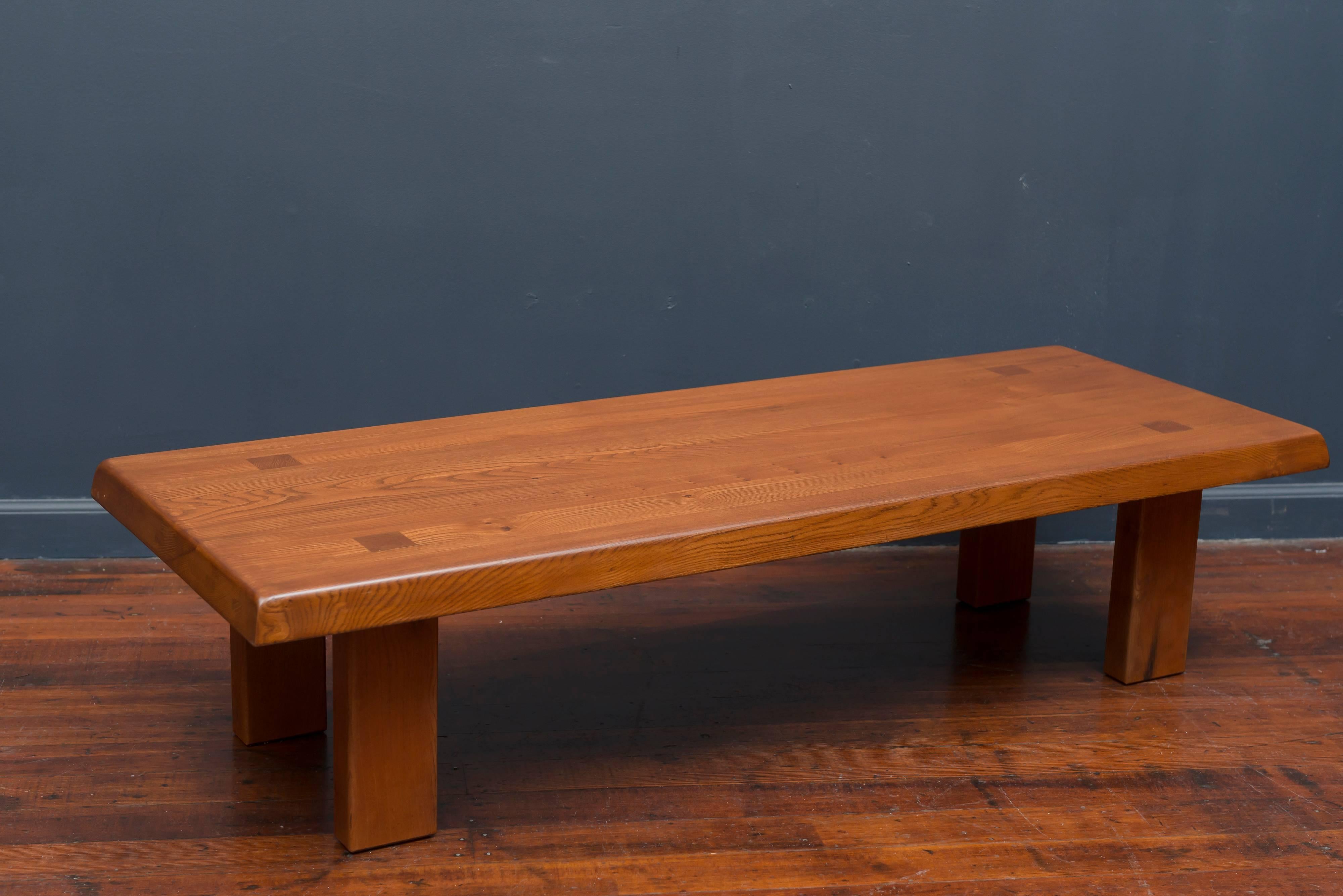 Mid-Century Modern Pierre Chapo French Elm Coffee Table