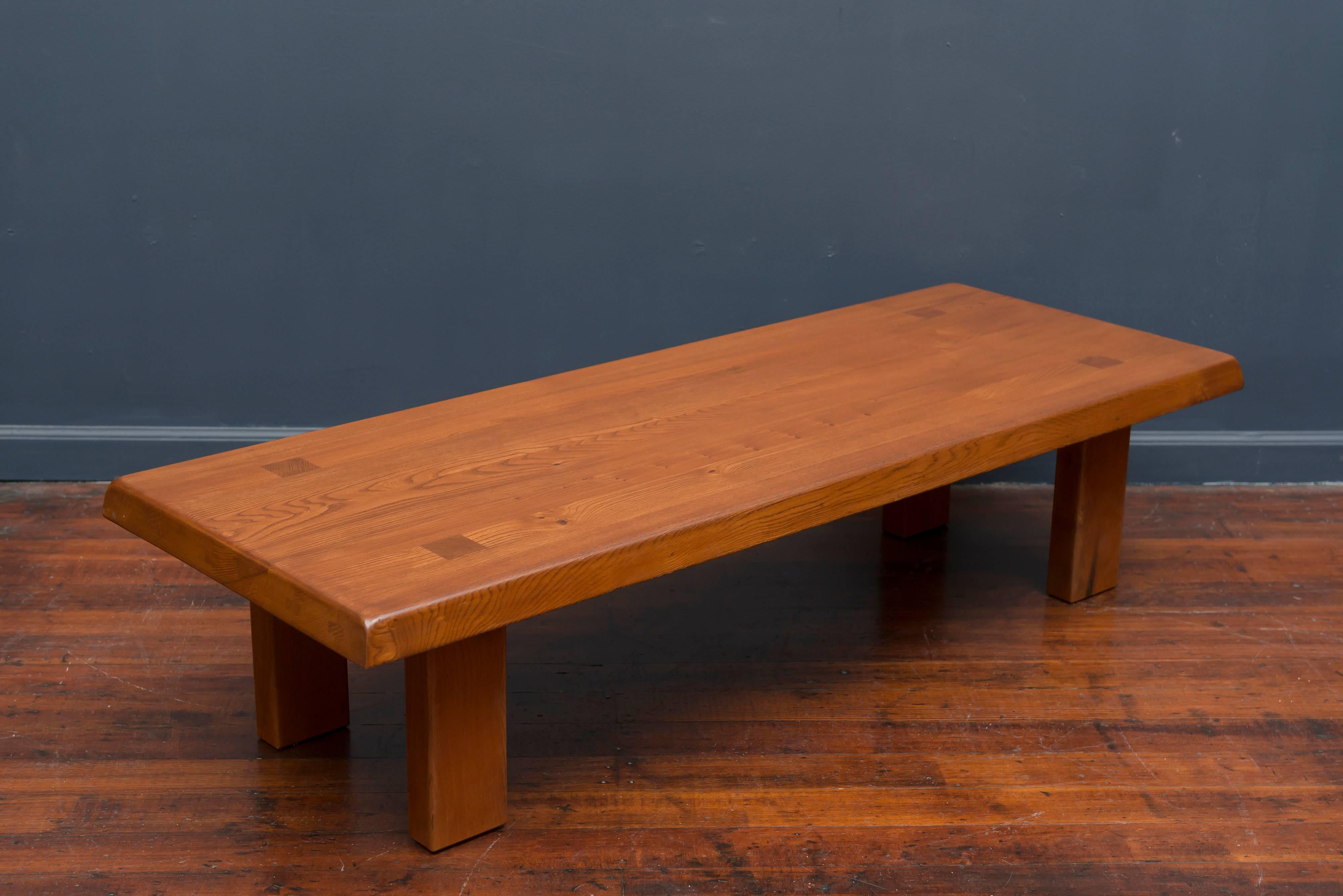 Pierre Chapo French Elm Coffee Table In Good Condition In San Francisco, CA