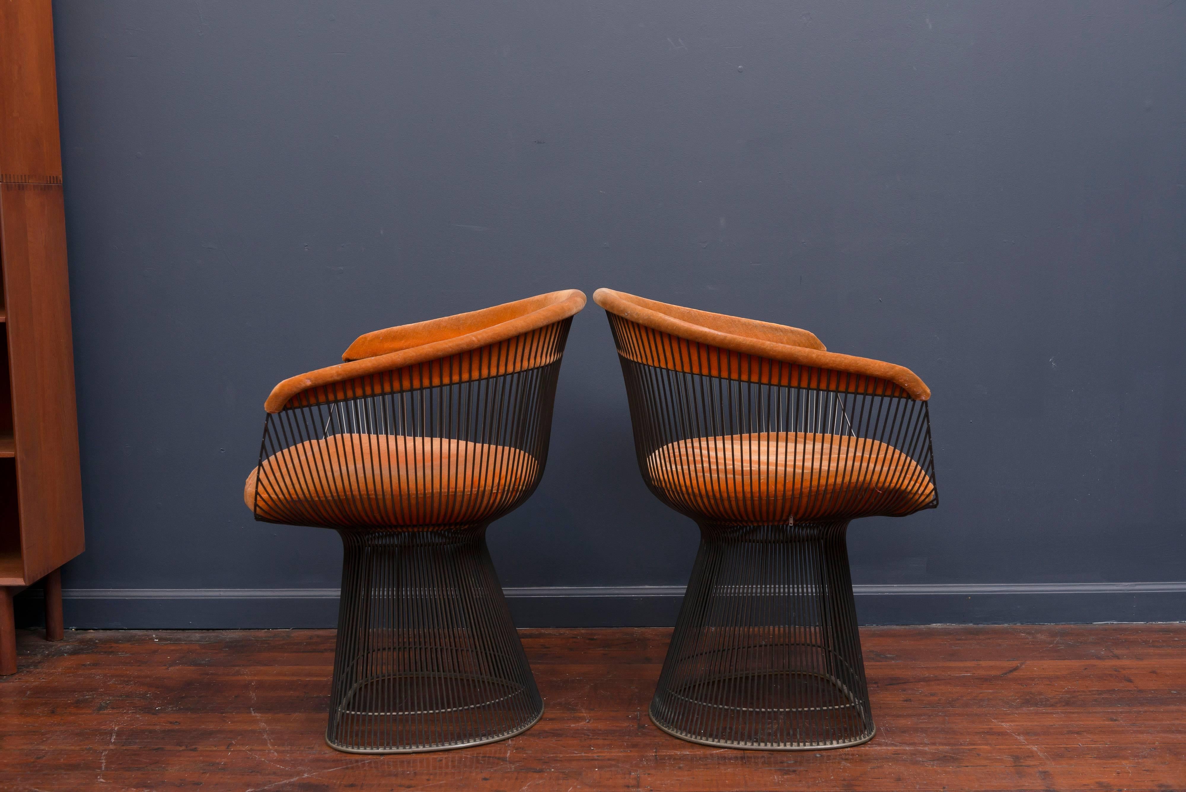 Mid-Century Modern Warren Platner Bronze Dining Chairs for Knoll