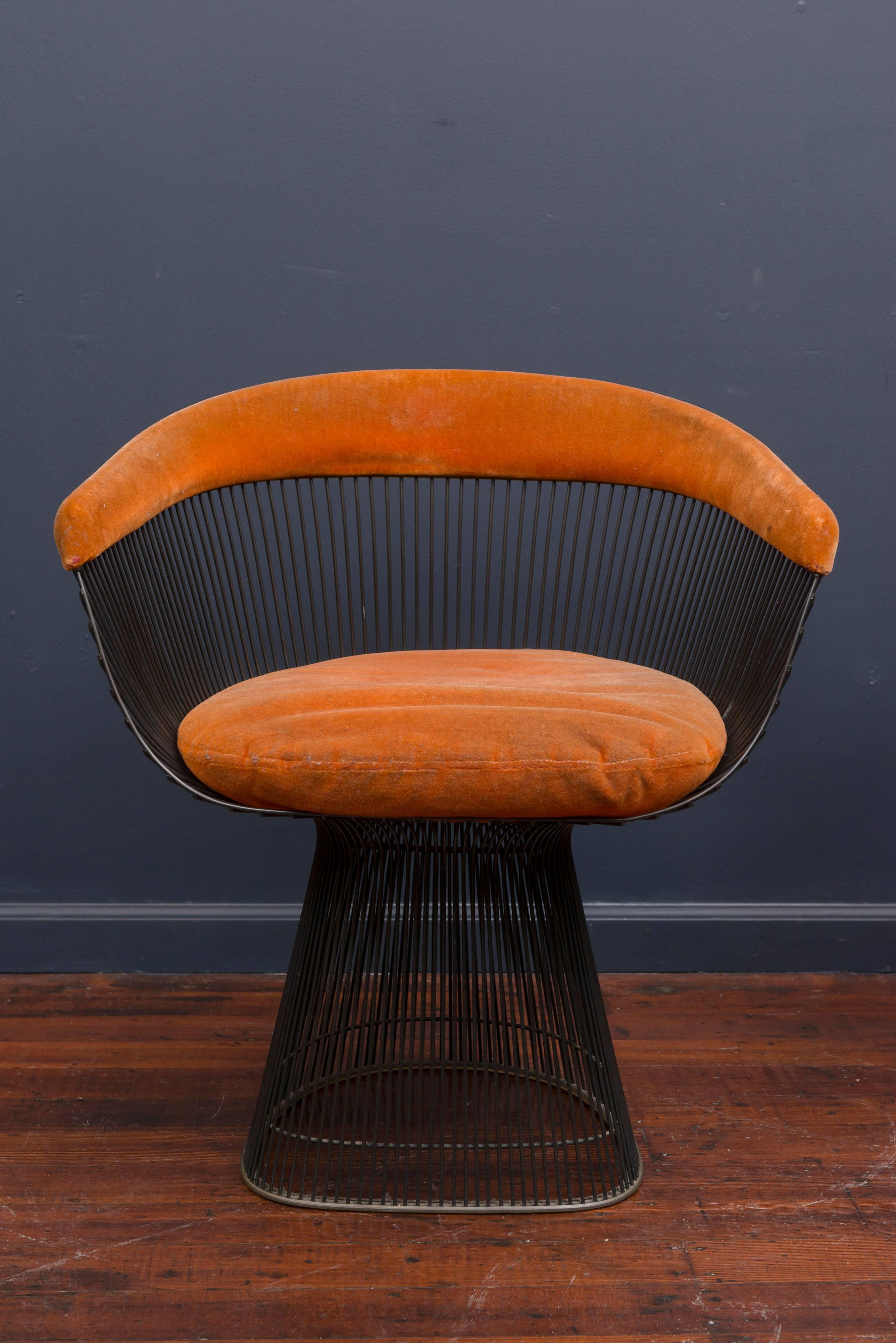 Warren Platner Bronze Dining Chairs for Knoll In Excellent Condition In San Francisco, CA
