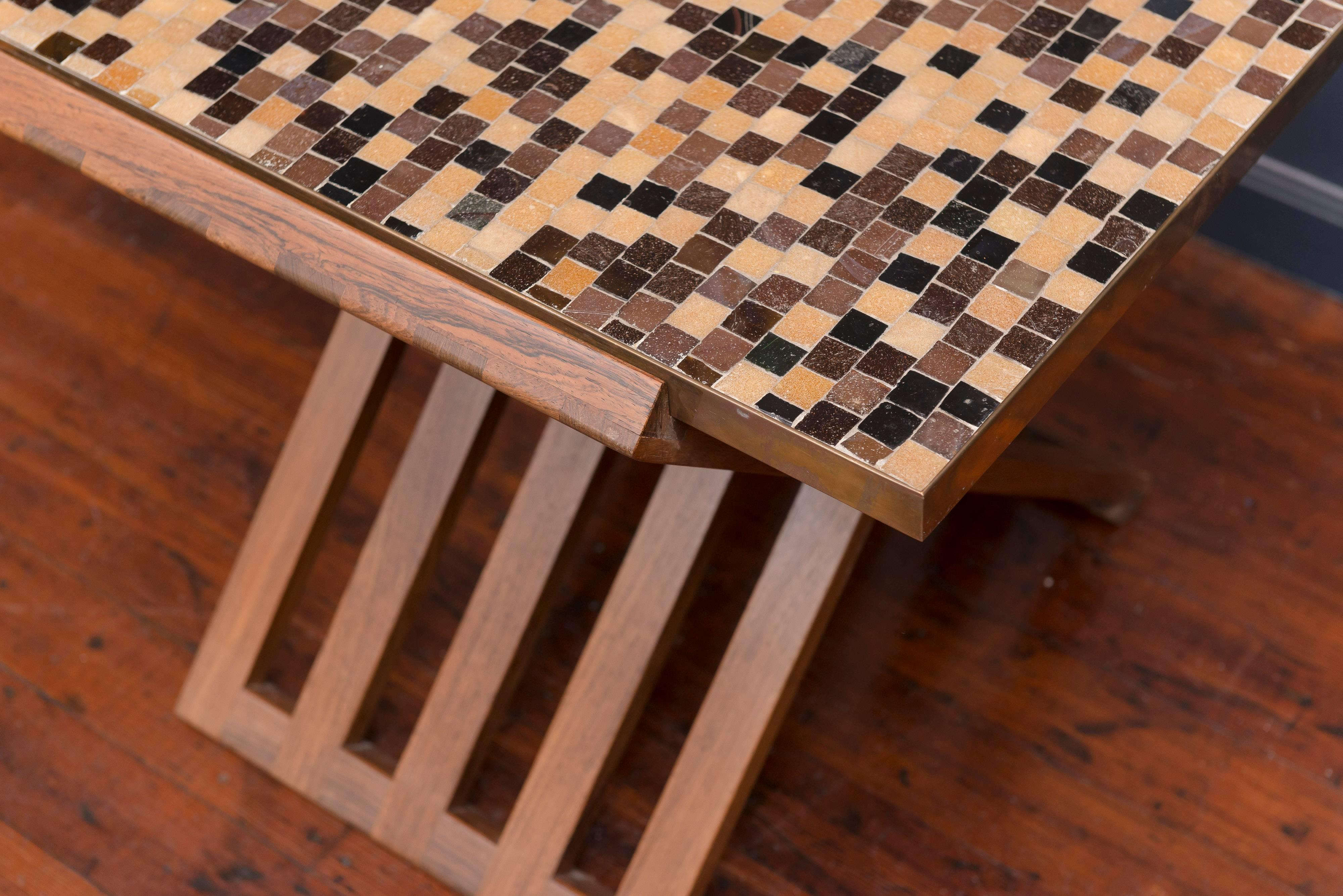 Dunbar table à plateau en carreaux de Murano à base en X Excellent état - En vente à San Francisco, CA