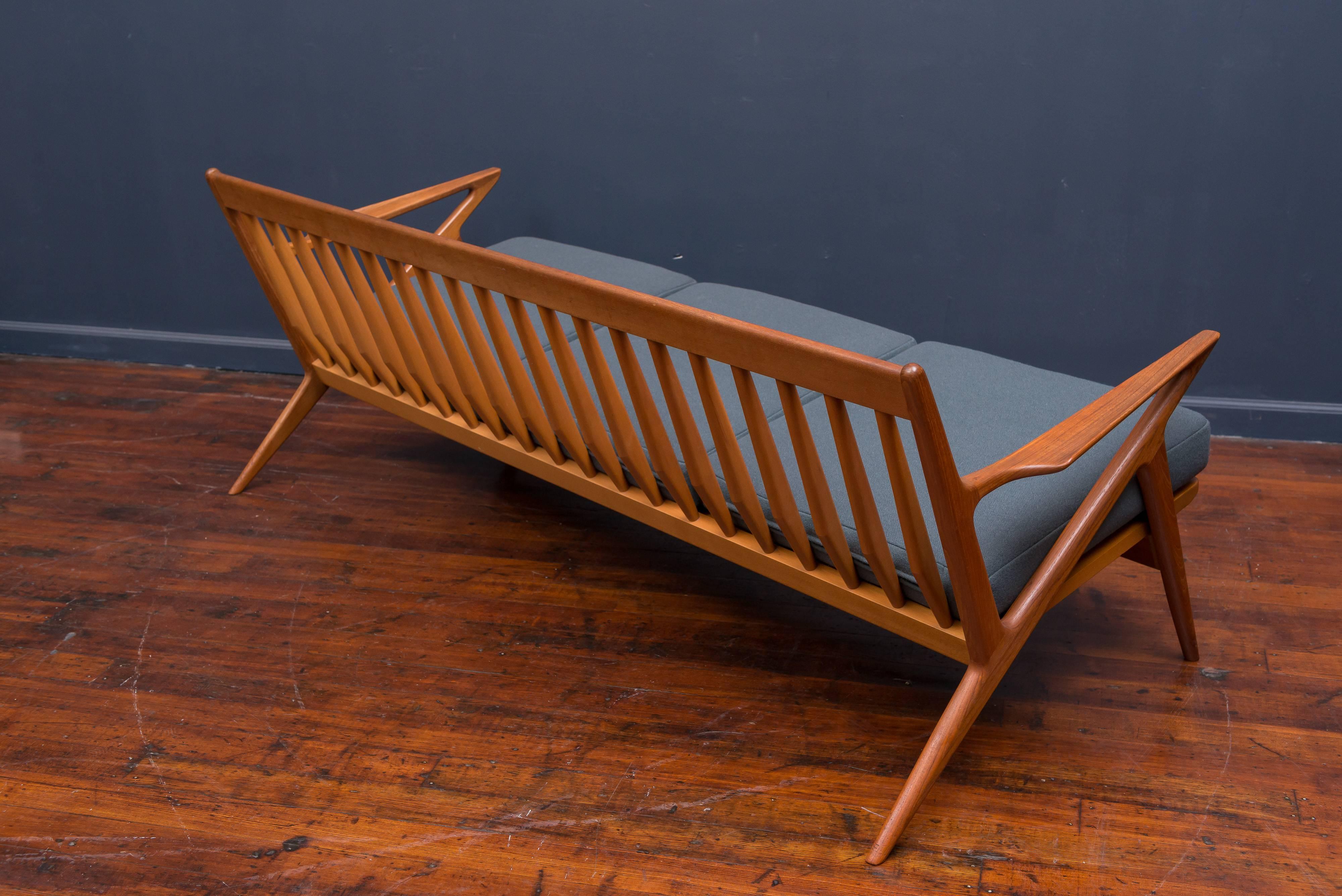 Danish Teak Z Sofa by Poul Jensen for Selig In Excellent Condition In San Francisco, CA