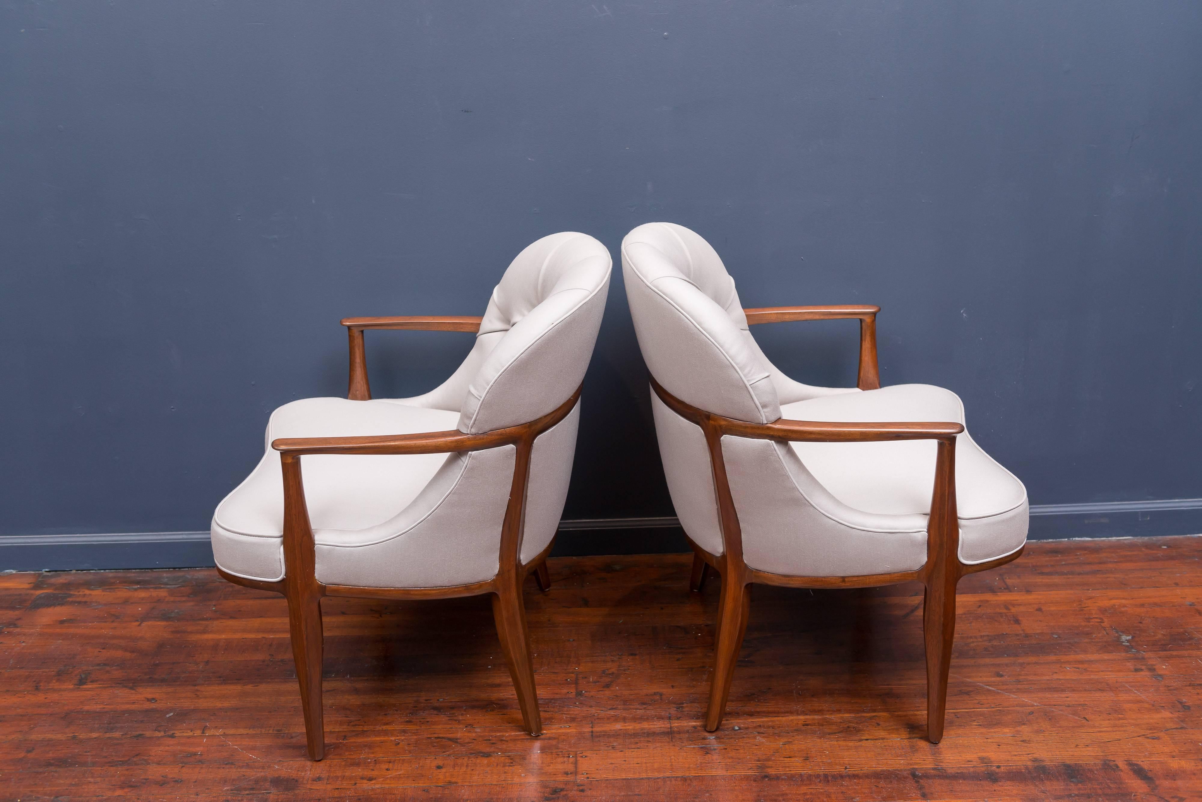 American Pair of Janus Lounge Chairs by Edward Wormley for Dunbar