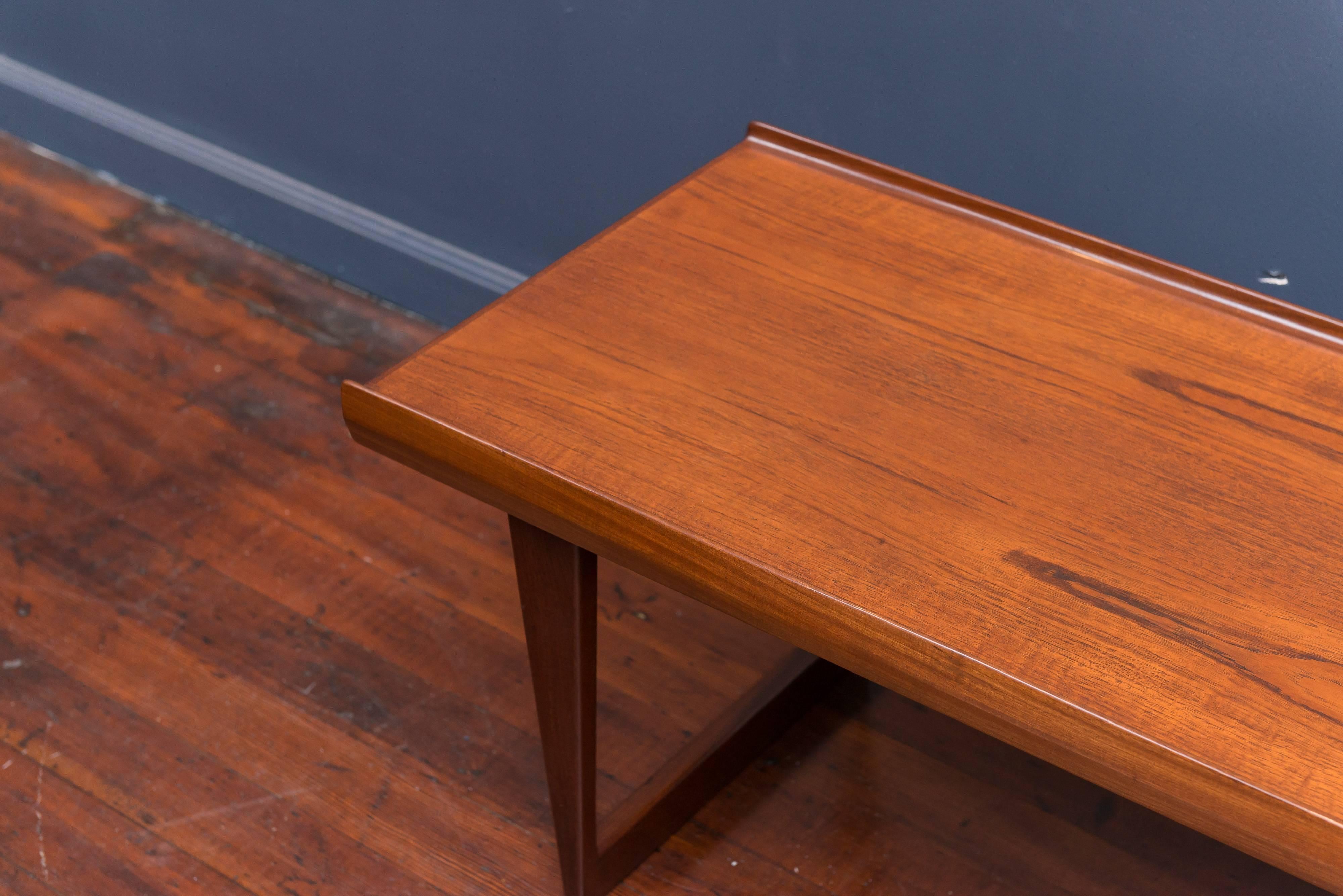 Danish Modern rosewood coffee table by Lovig, Denmark. Newly refinished in perfect condition, labeled.