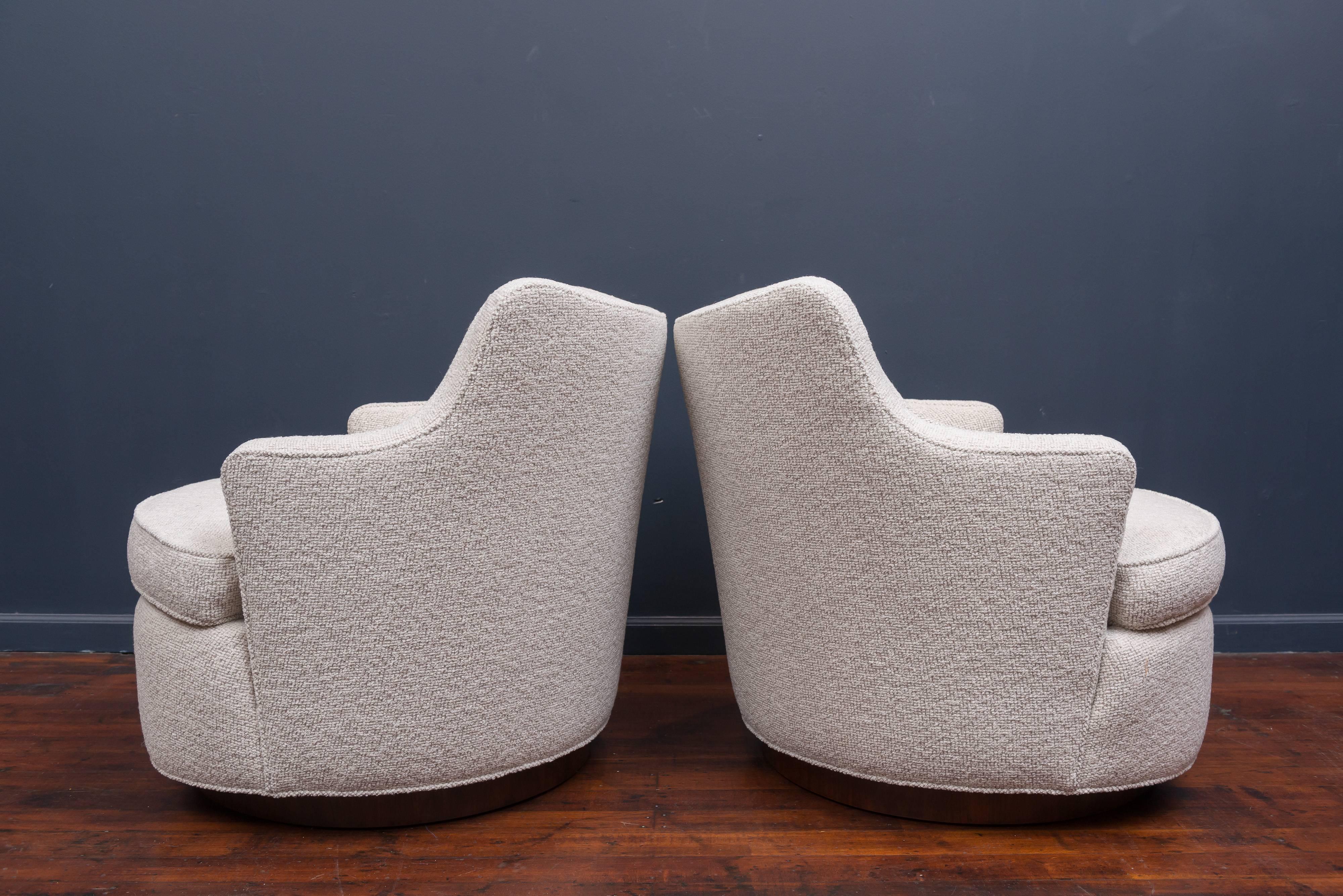 Mid-Century Modern Swivel Lounge Chairs by Edward Wormley for Dunbar