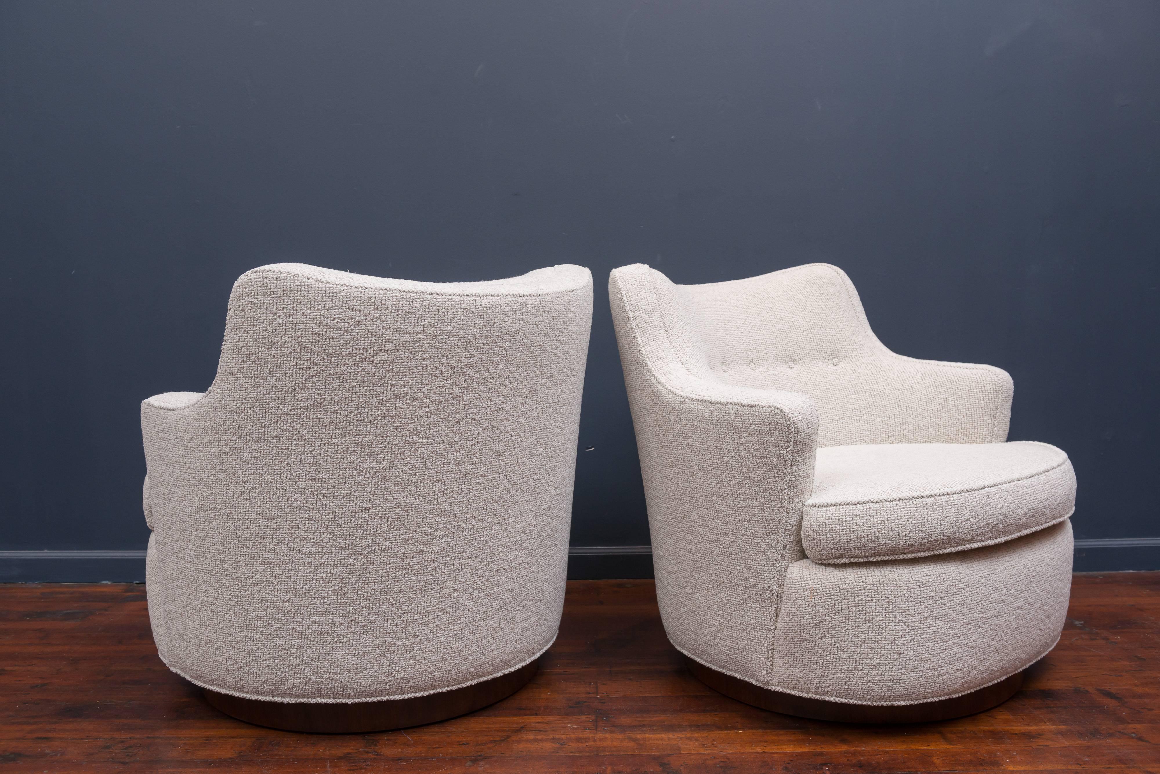 American Swivel Lounge Chairs by Edward Wormley for Dunbar