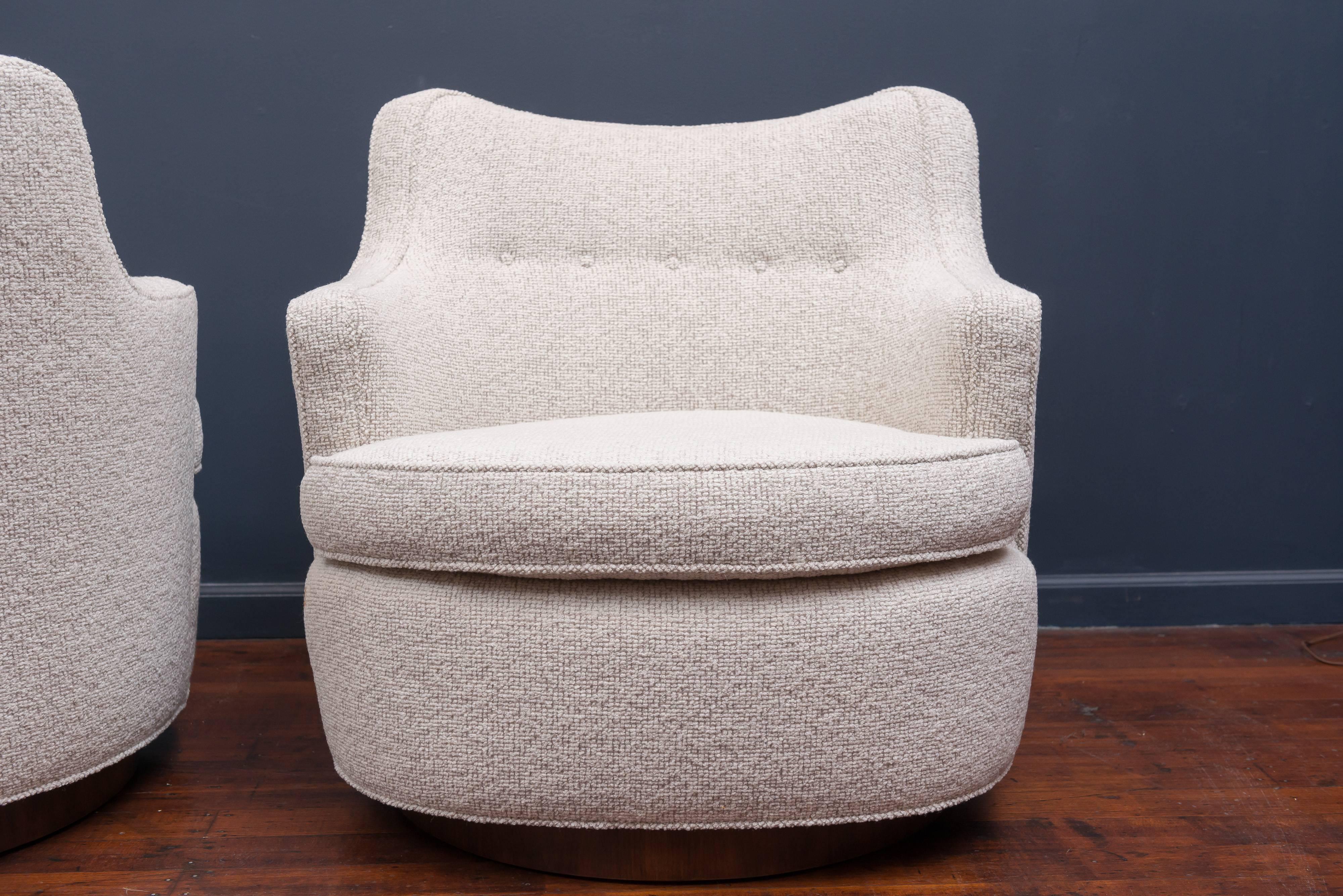 Mid-20th Century Swivel Lounge Chairs by Edward Wormley for Dunbar