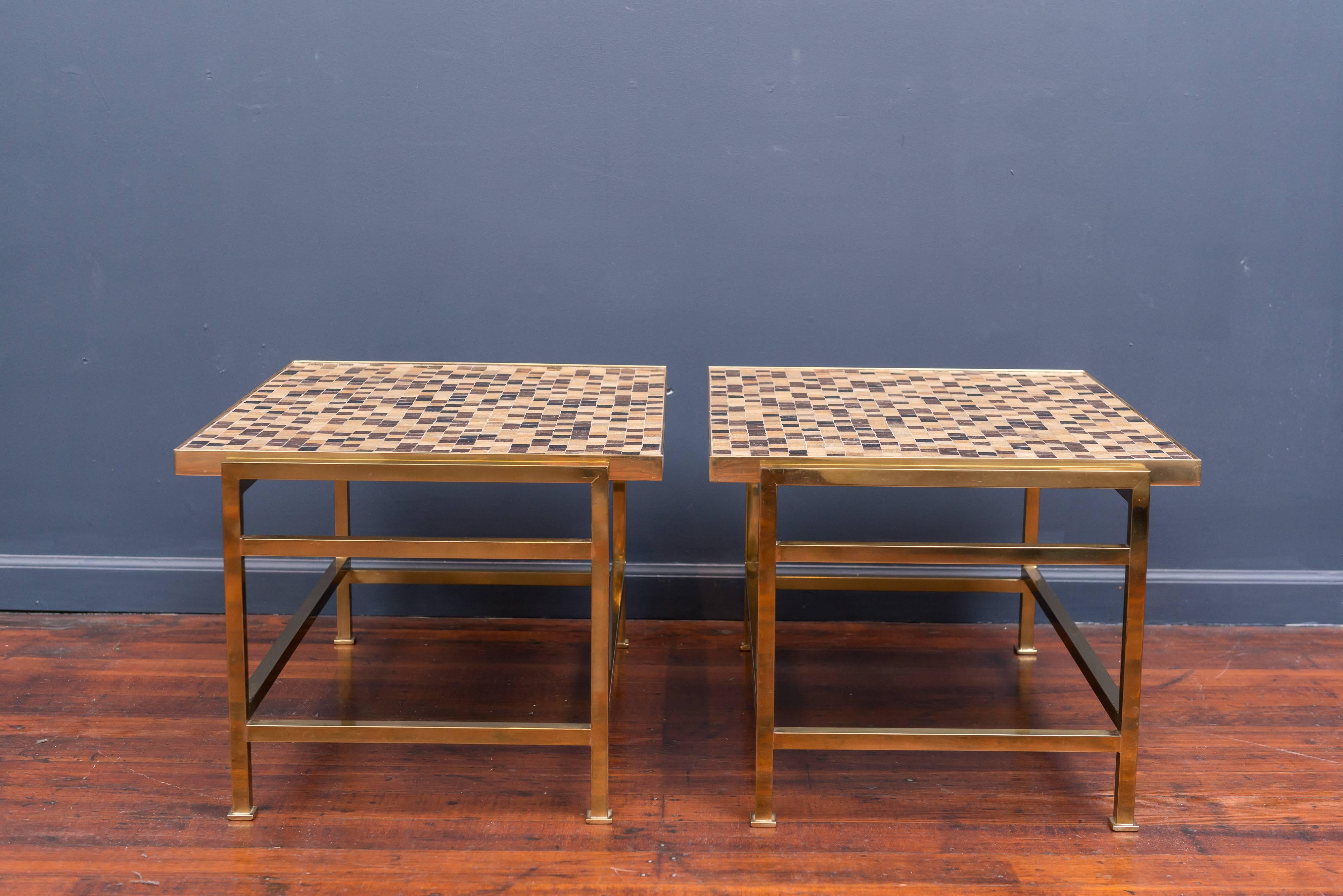 Mid-Century Modern Dunbar Murano Tile Top Tables