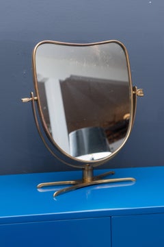 Italian Brass Vanity or Tabletop Mirror