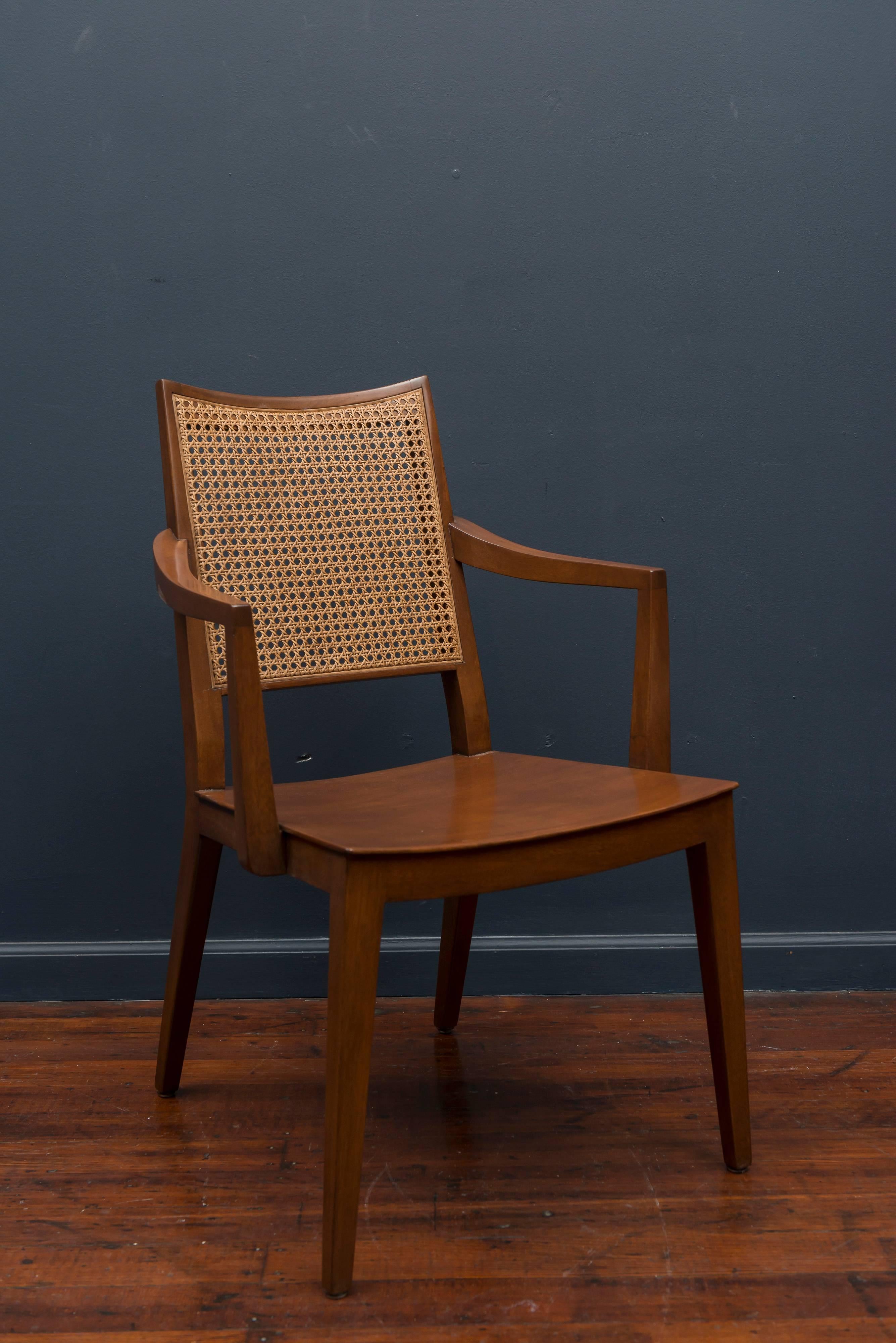 Cane Edward Wormley Dining Chairs for Dunbar For Sale
