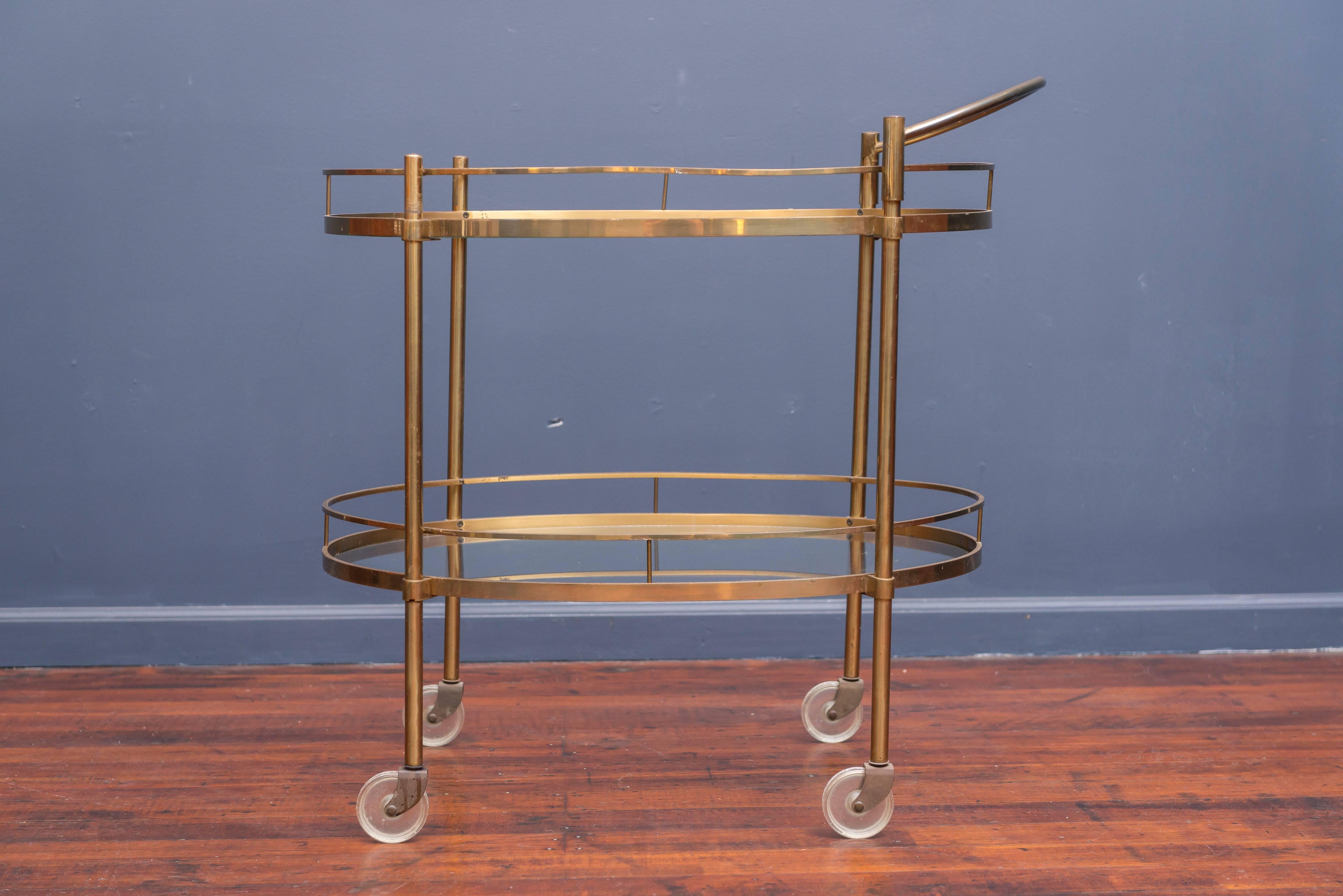 Hollywood Regency Brass Bar Cart 2