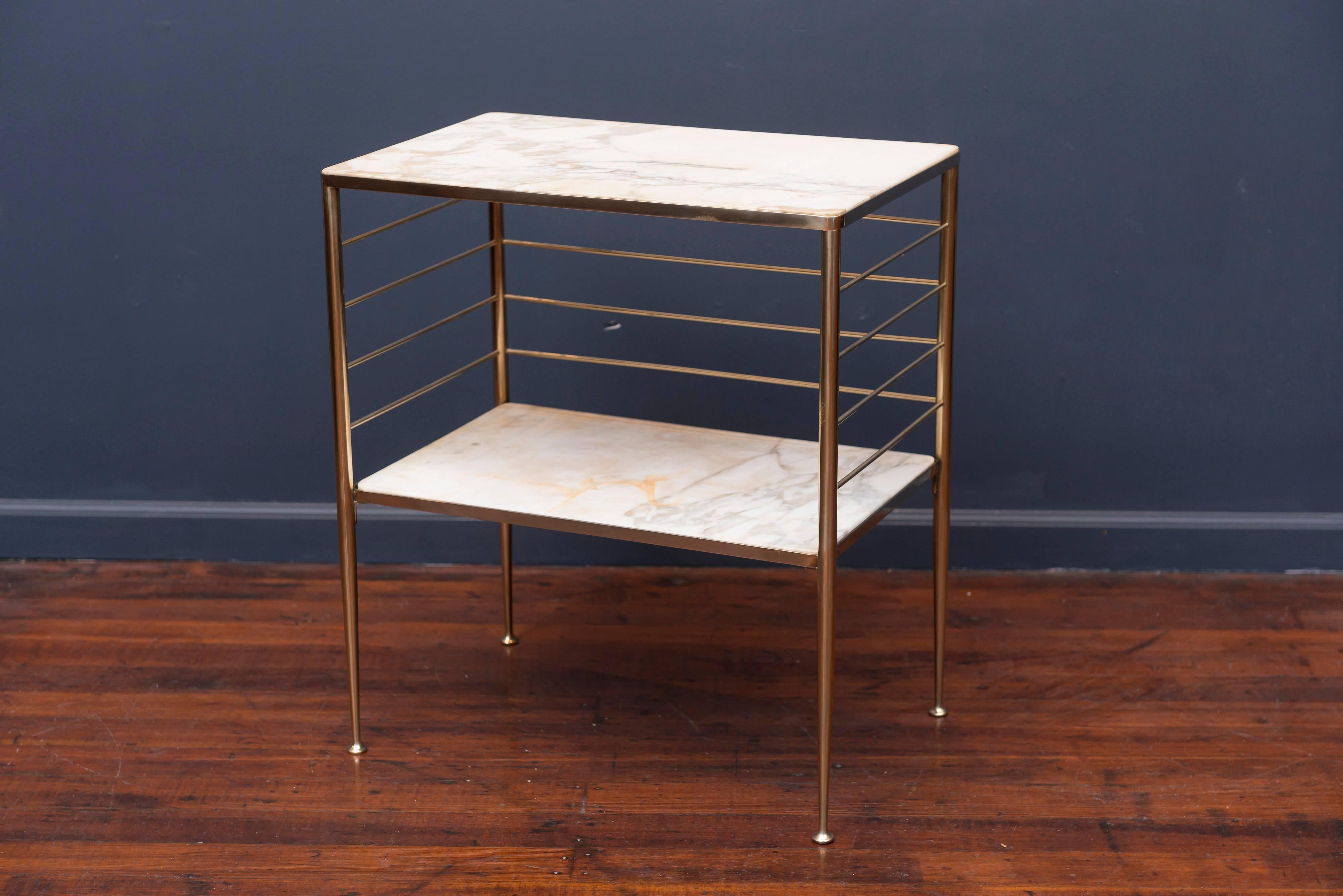 Mid-Century Modern Brass and Marble Dry Bar, Italy