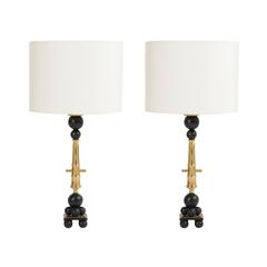 Pair of Rakish Table Lamps