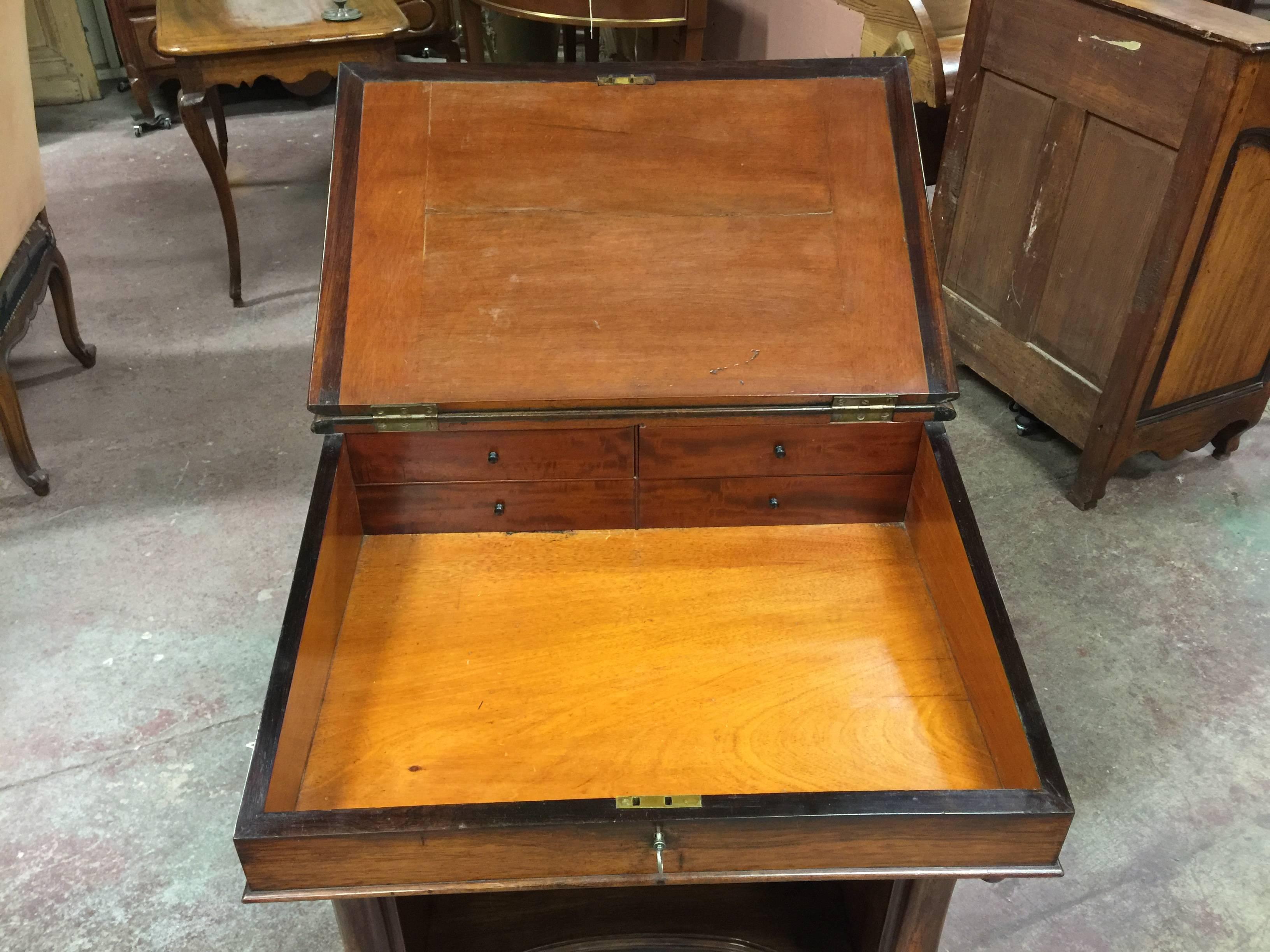 Desk Mid-19th Century Davenport  with Original Leather Top In Excellent Condition In San Francisco, CA