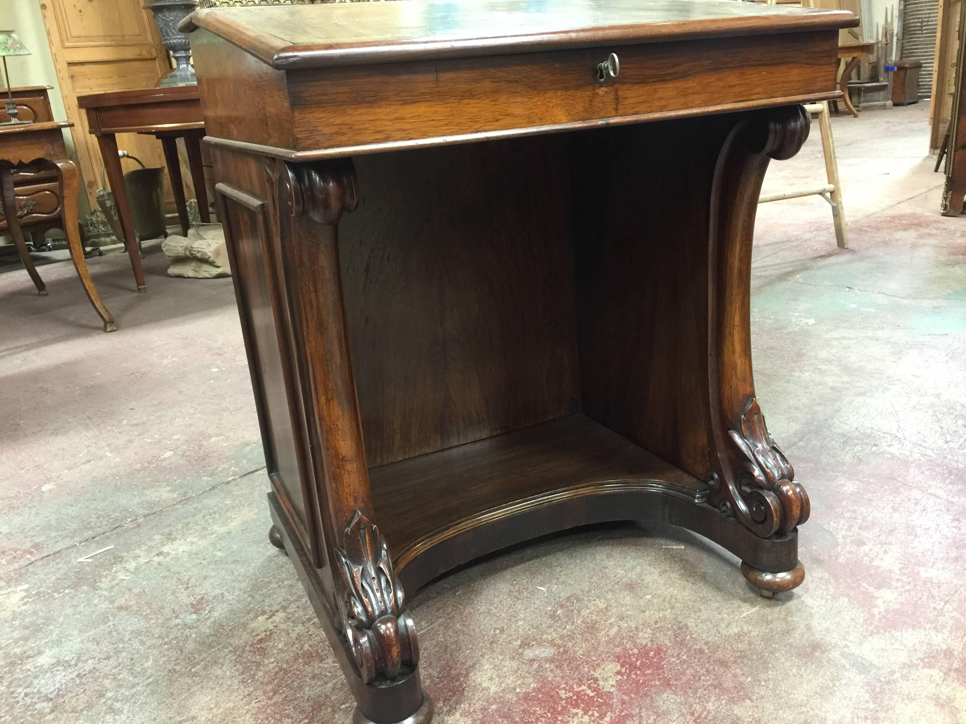 Desk Mid-19th Century Davenport  with Original Leather Top 2