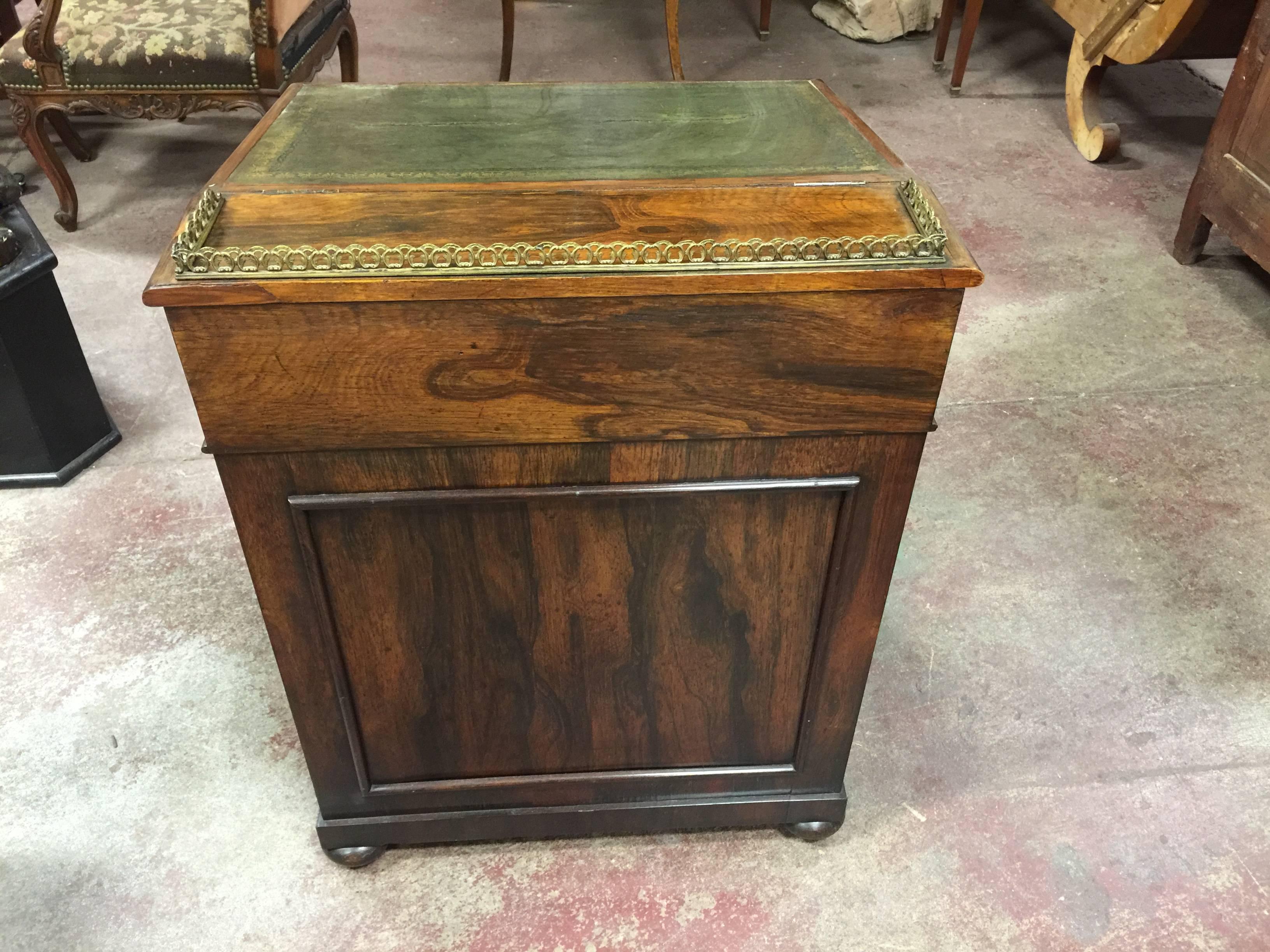 Desk Mid-19th Century Davenport  with Original Leather Top 1