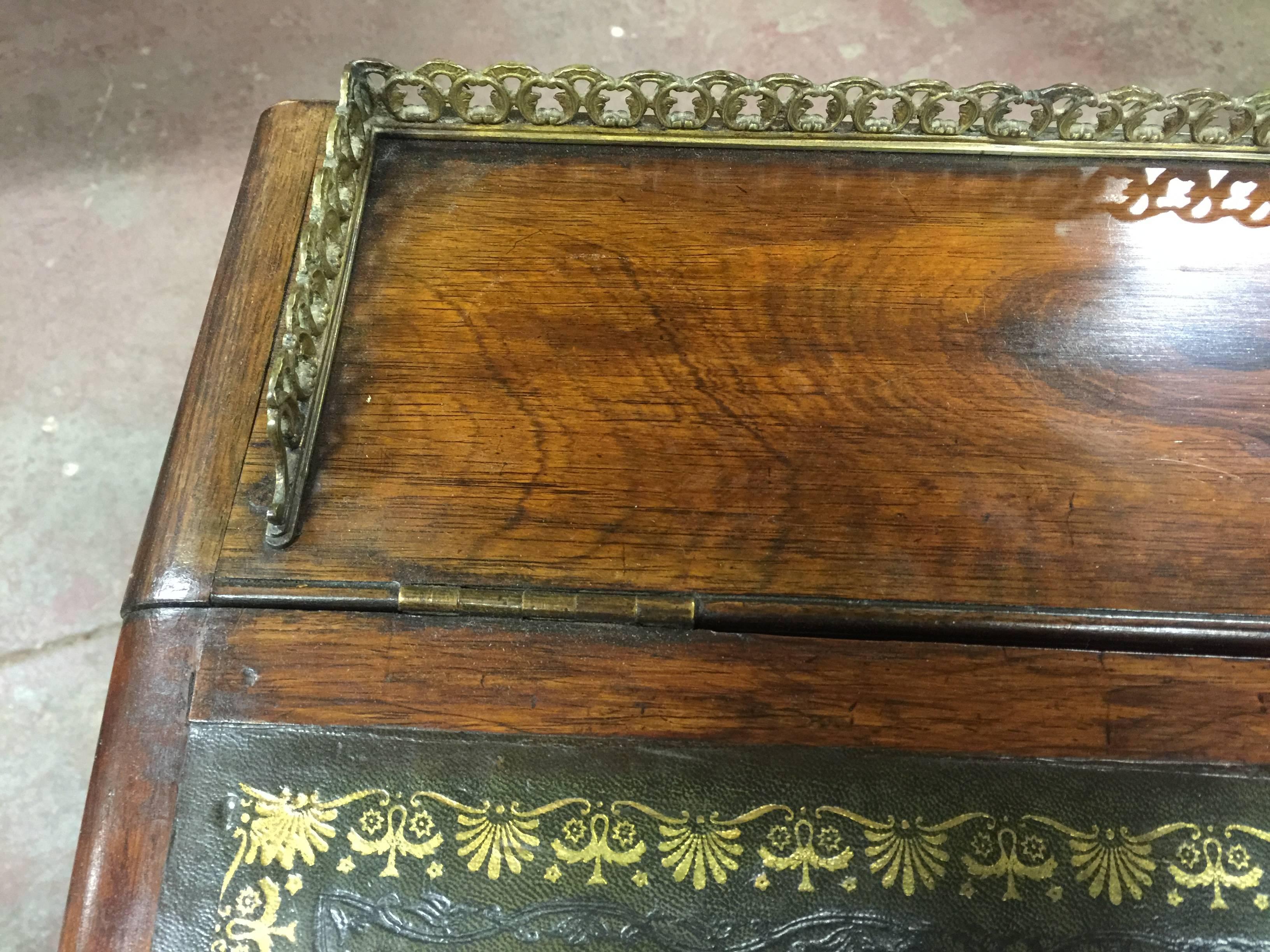 Desk Mid-19th Century Davenport  with Original Leather Top 3