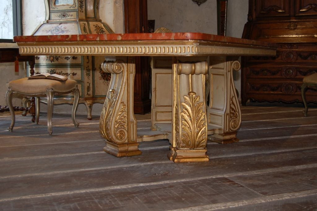 Louis XV CLOSING SALE  Table 19th Century Italian Marble Top For Sale