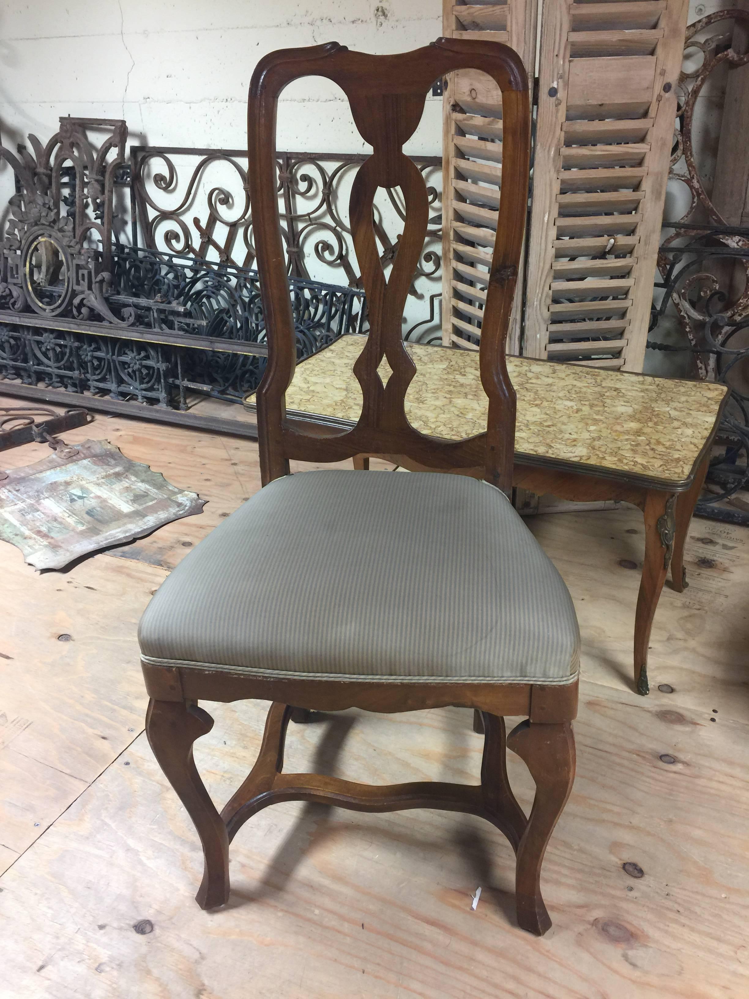 Italian CLOSING  SALE   Chair Side 1920s Venetian Walnut Two Available For Sale