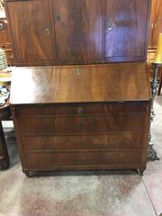 Of the Period Biedermeier Mahogany Veneered Pyramid Bibliotheque Desk