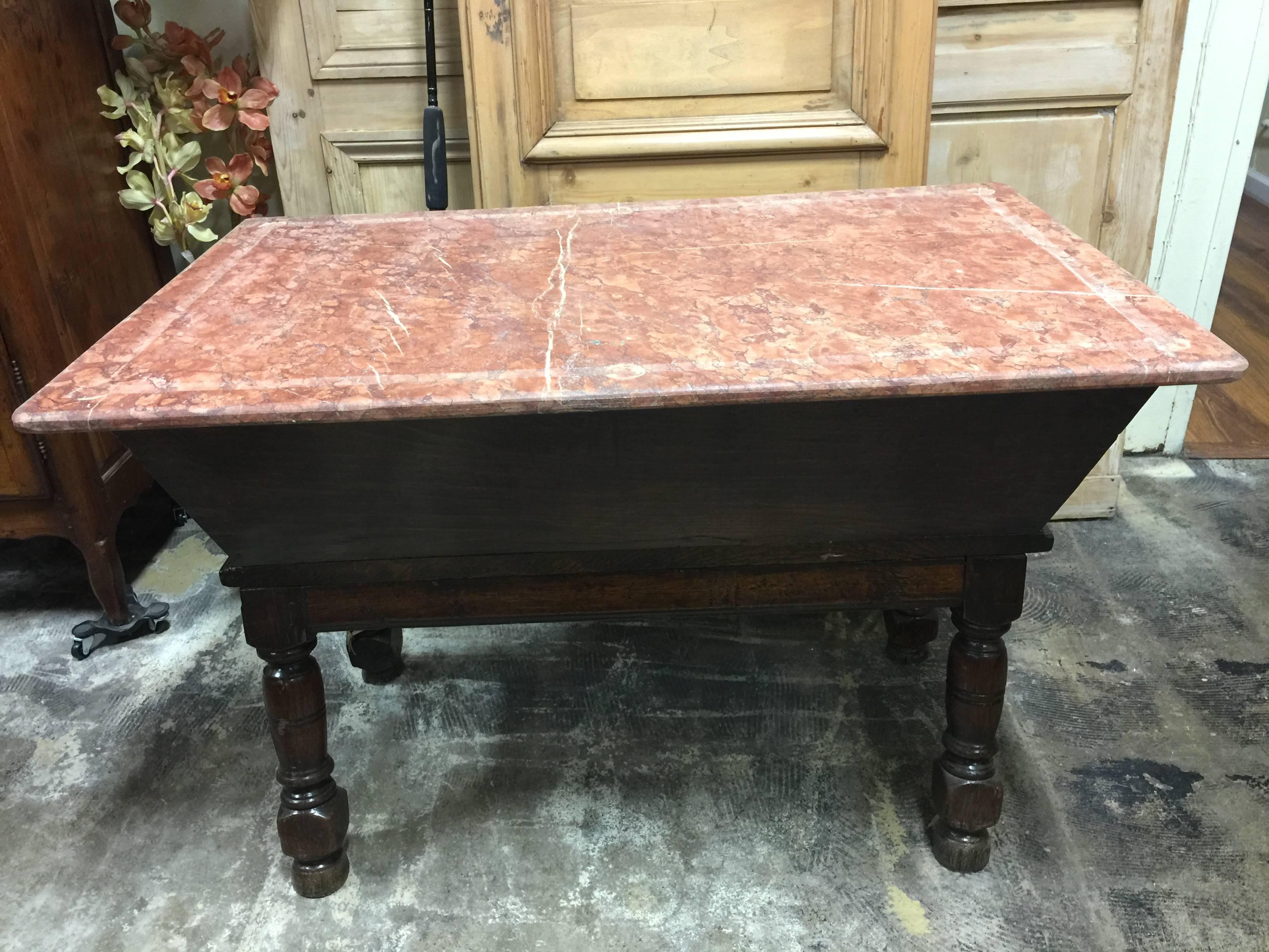 Louis XVI 18th Century Dough Bin with Marble Top from Butcher Table