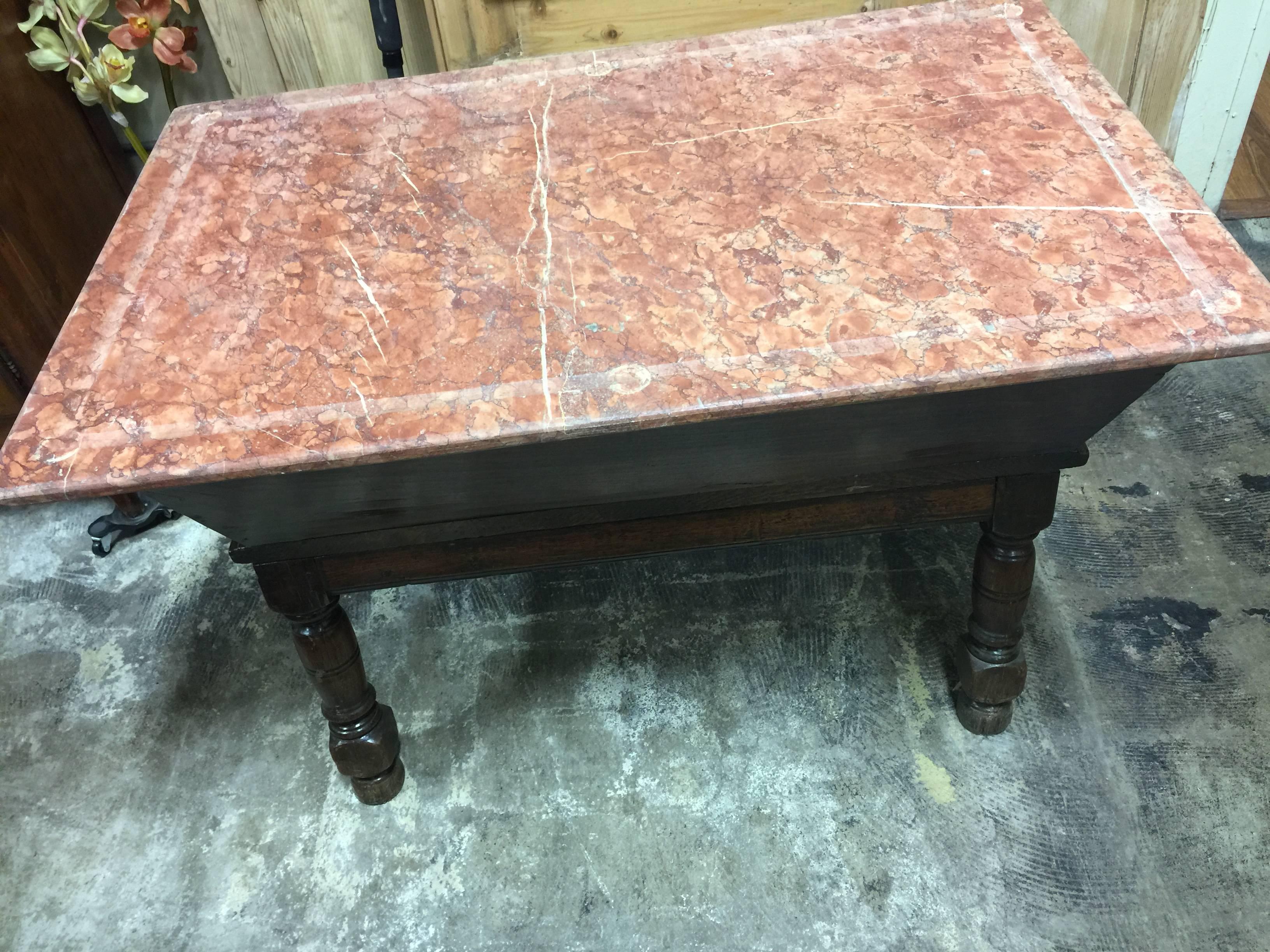 18th Century Dough Bin with Marble Top from Butcher Table 3