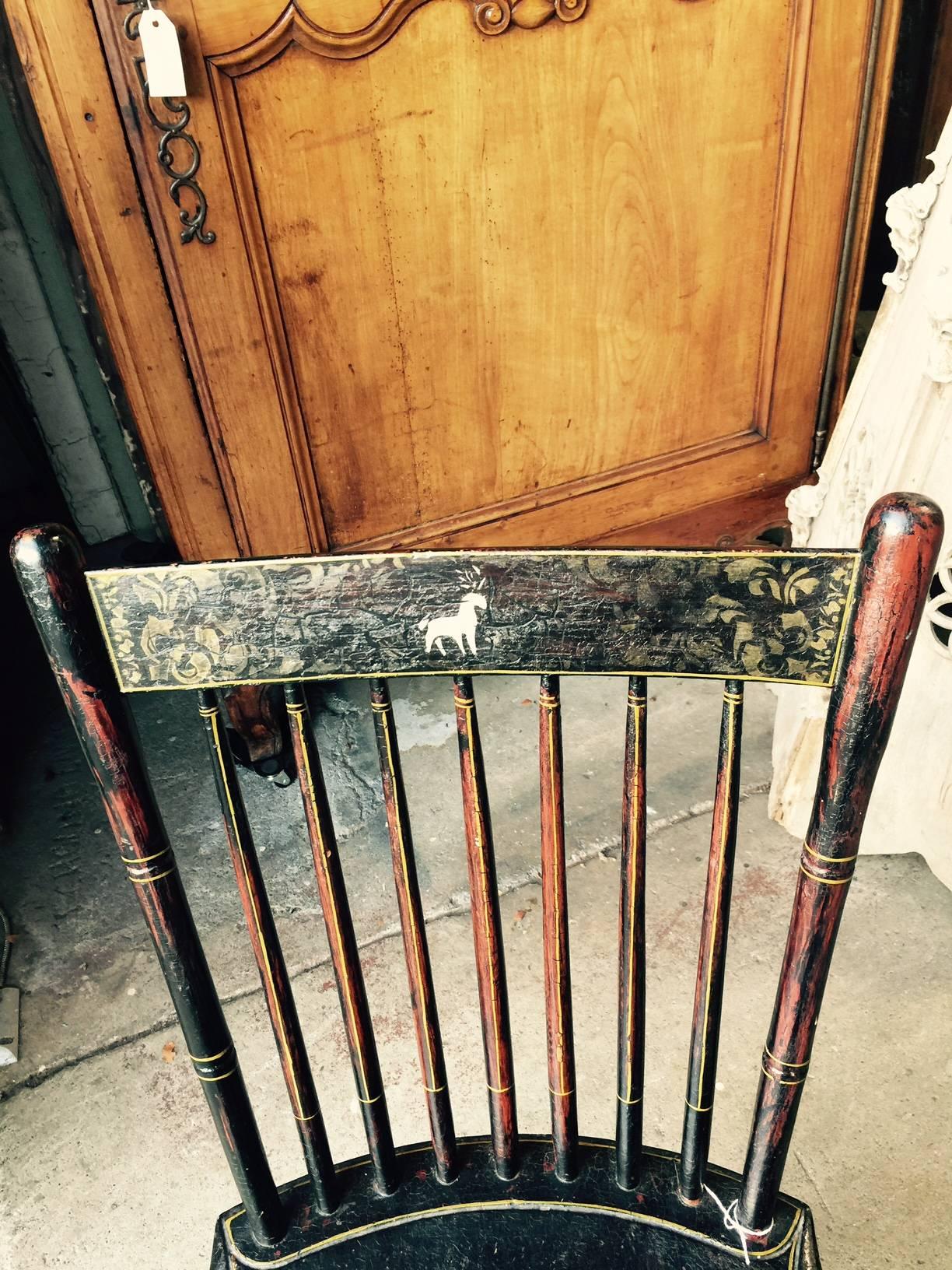 19th century Hitchcock chair with original paint.
Measures: Seat height 18''.