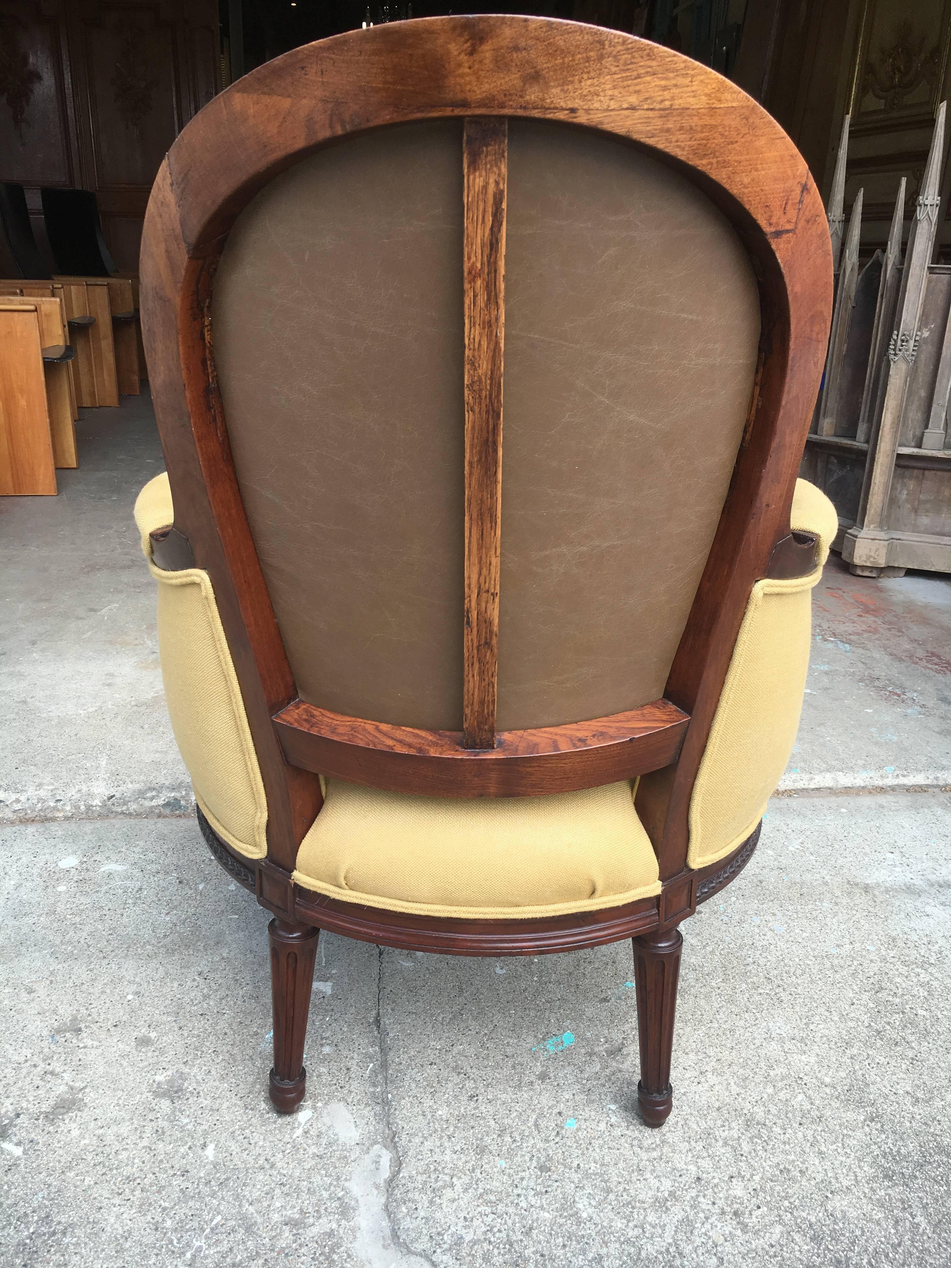 Louis XVI Early 19th Century French Walnut Bergere Chairs