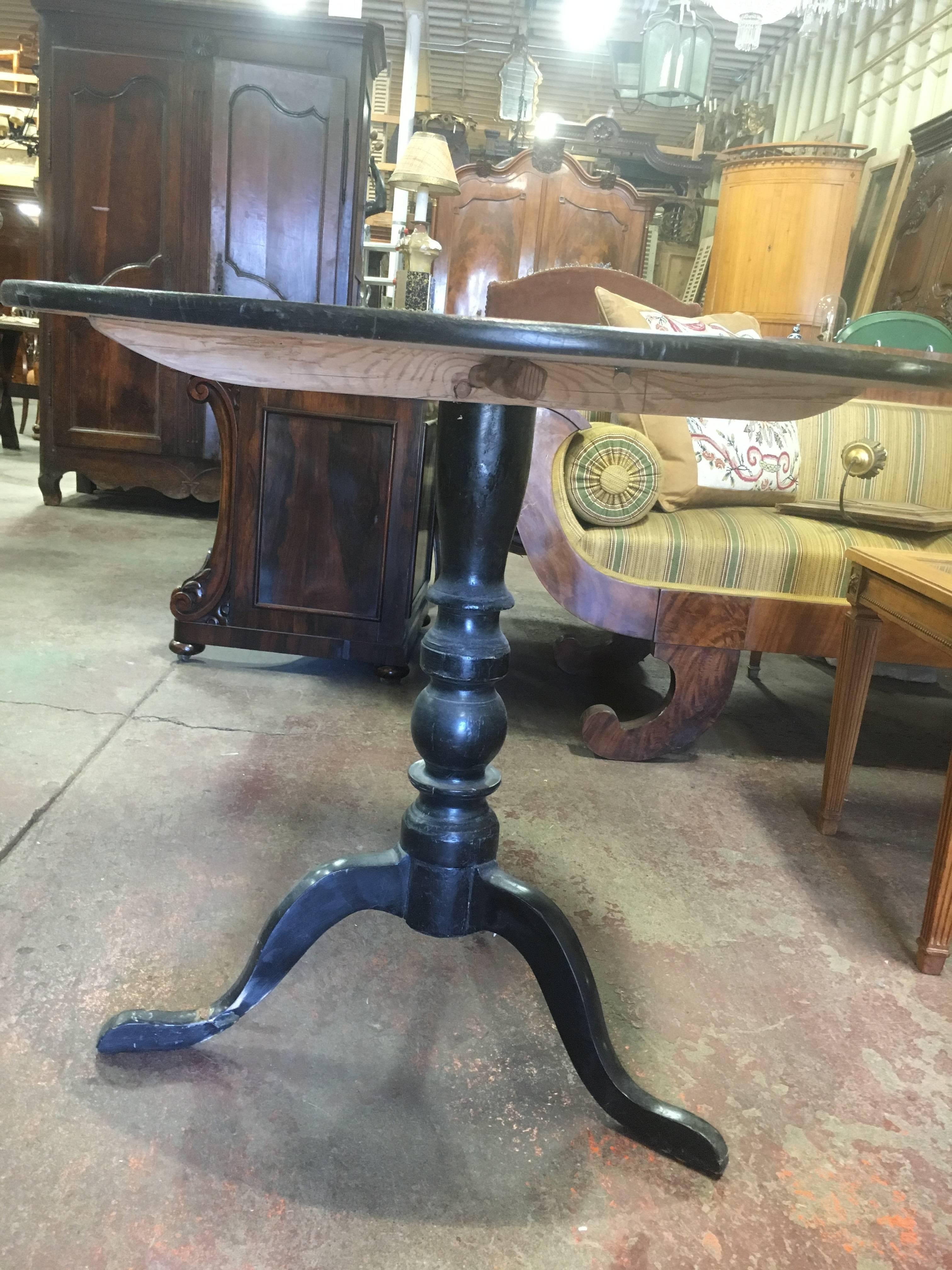 Unknown Pedestal Table Empire Round Burl Maple  For Sale