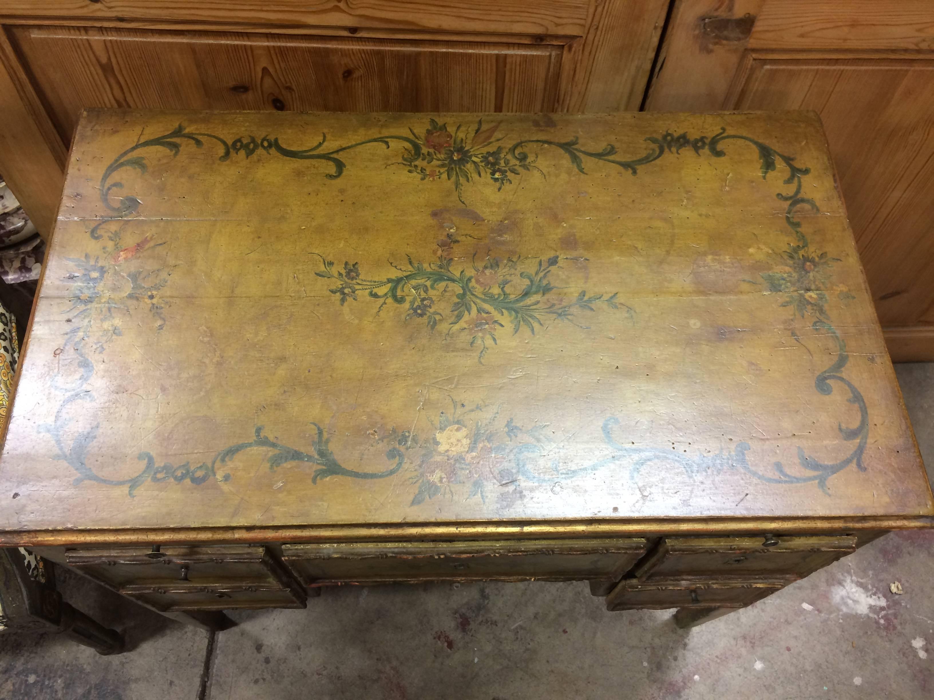 Dressing Table Side Table 18th Century Venetian with Brushing Side In Good Condition In San Francisco, CA