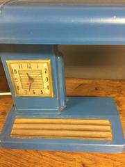 Art Deco Desk /Clock Industrial Lamp Corp