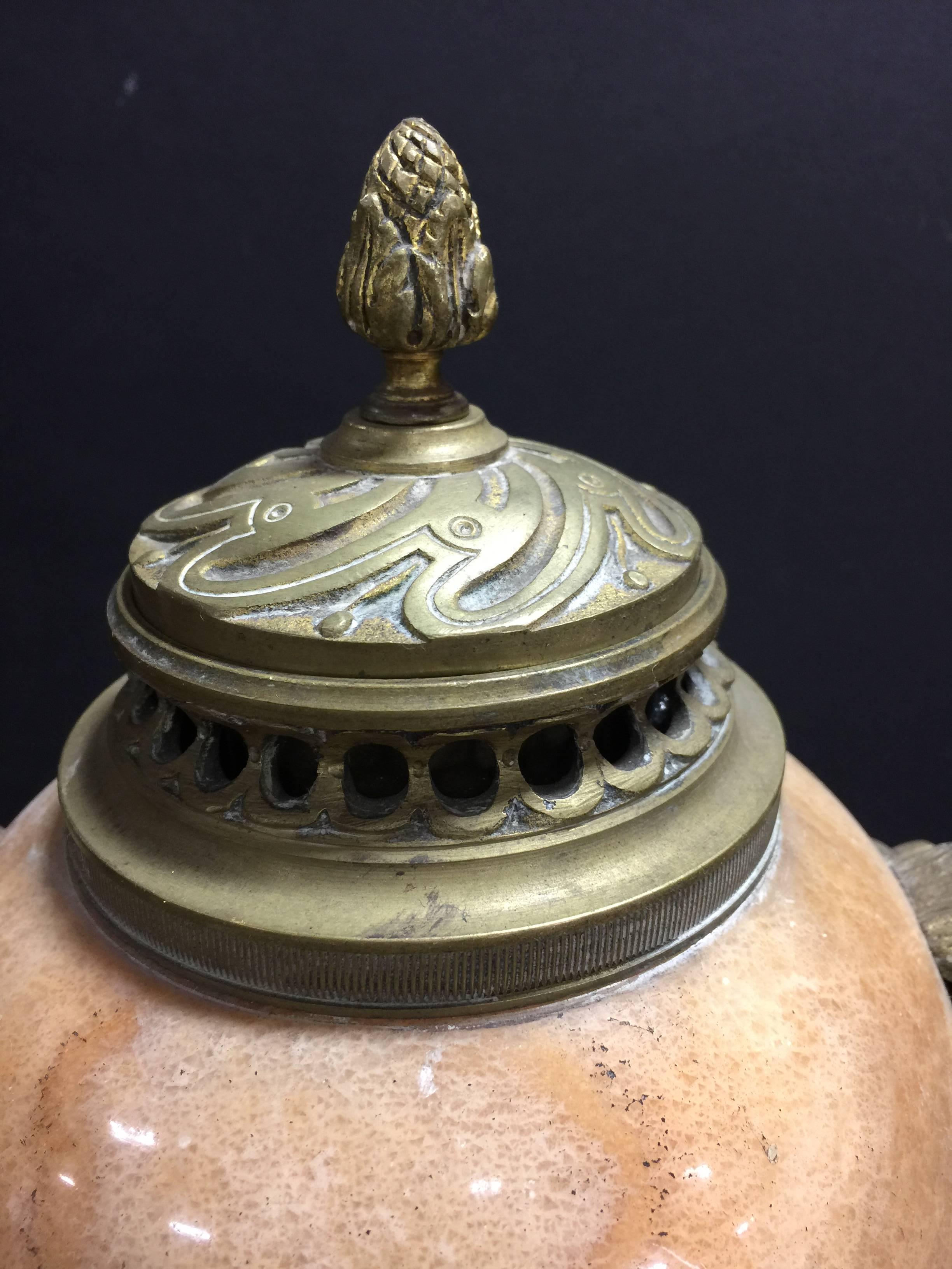 Pair 19th Century French Onyx Urns / Cassoulets with Bronze Ormolu In Excellent Condition In San Francisco, CA