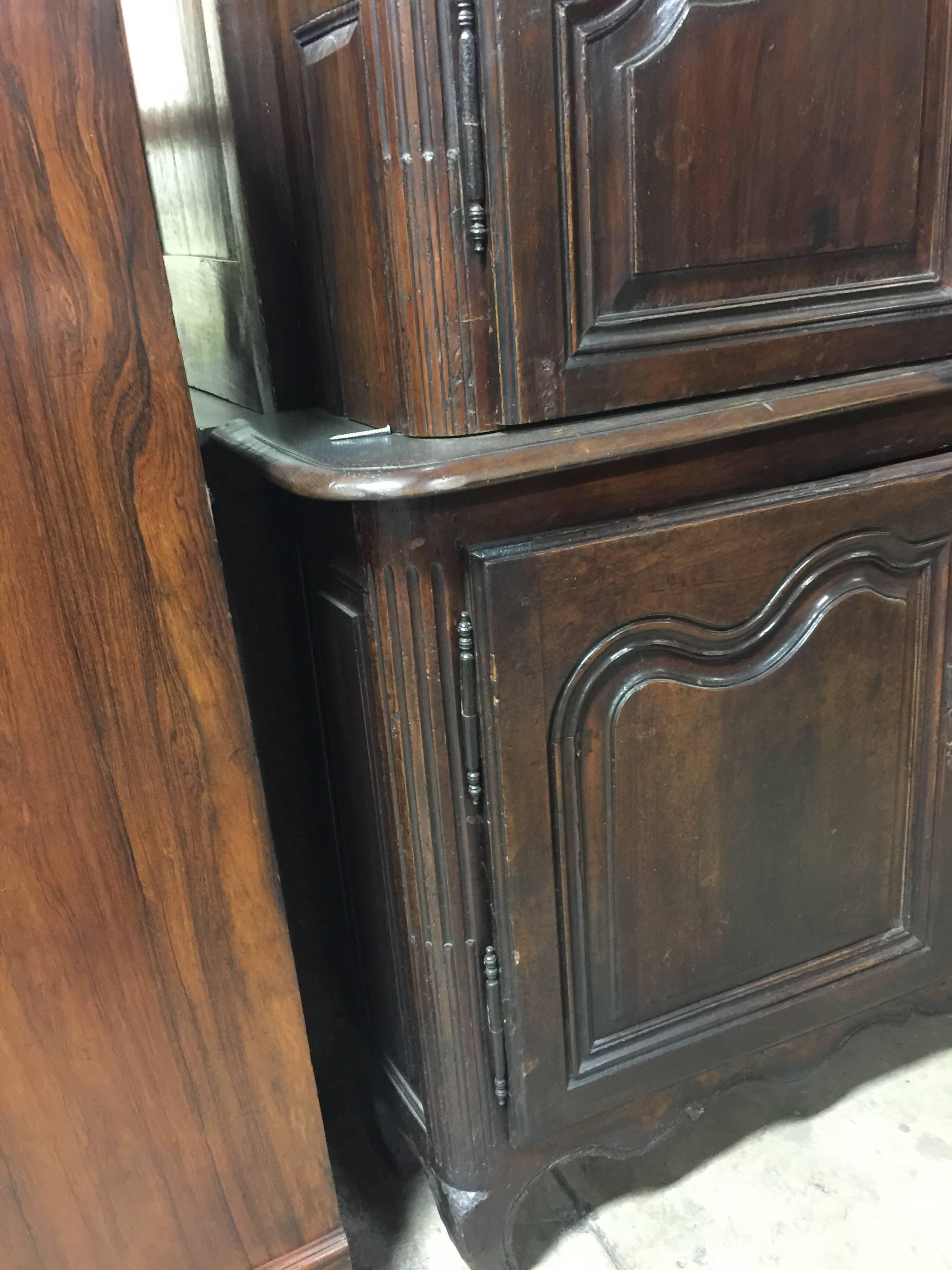 18th Century French Walnut Buffet Deux Corps 2