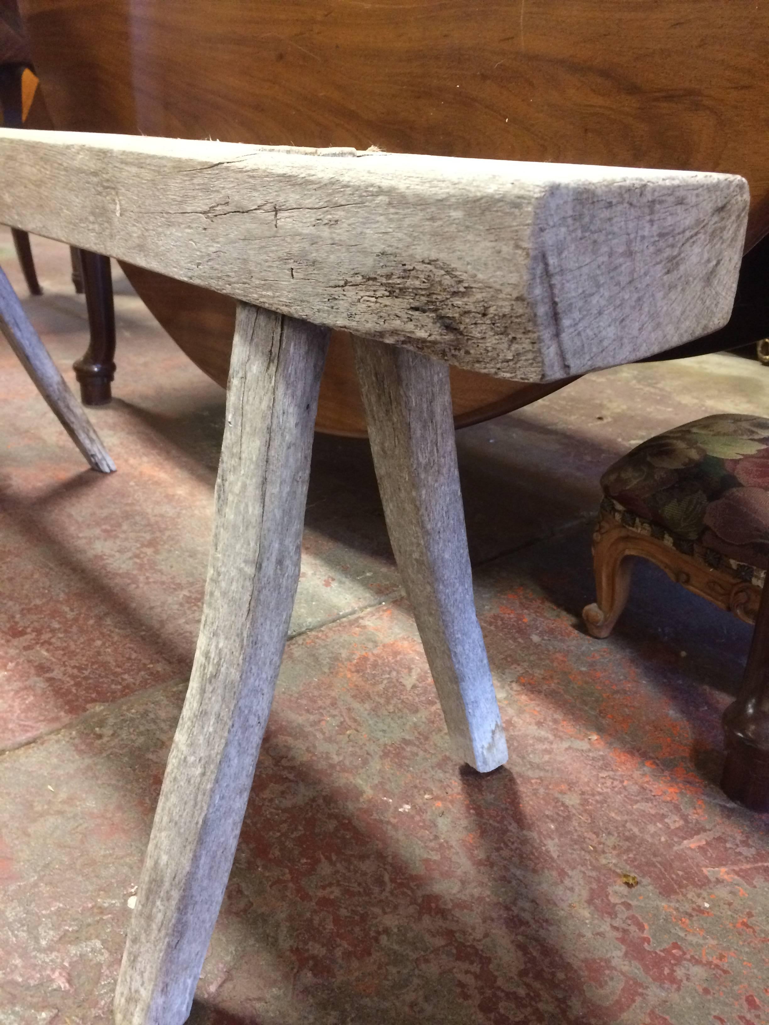 Bench  French Primitive Country 18th Century Oak or Chestnut In Excellent Condition In San Francisco, CA