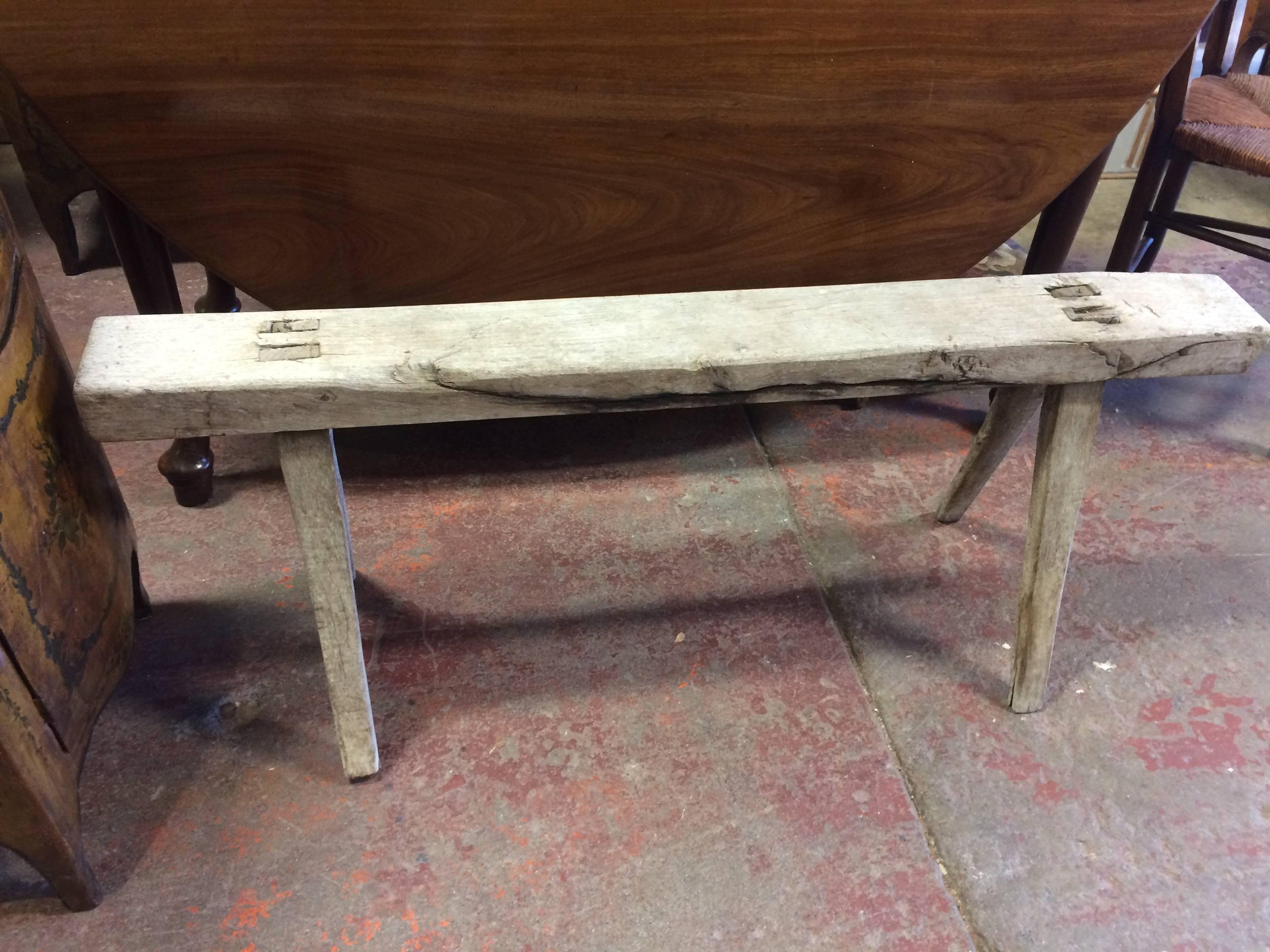 18th century French Primitive Country bench
Original patina
Oak or chestnut.