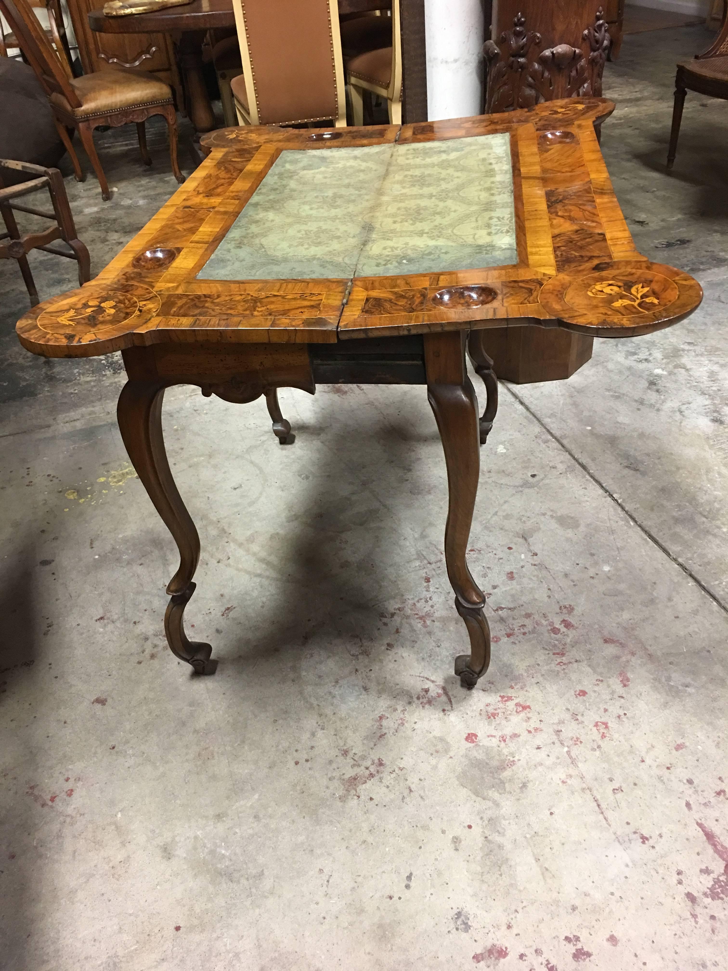Fruitwood Signed 18th Century German Parquetry Game Table Superb Craftsmanship
